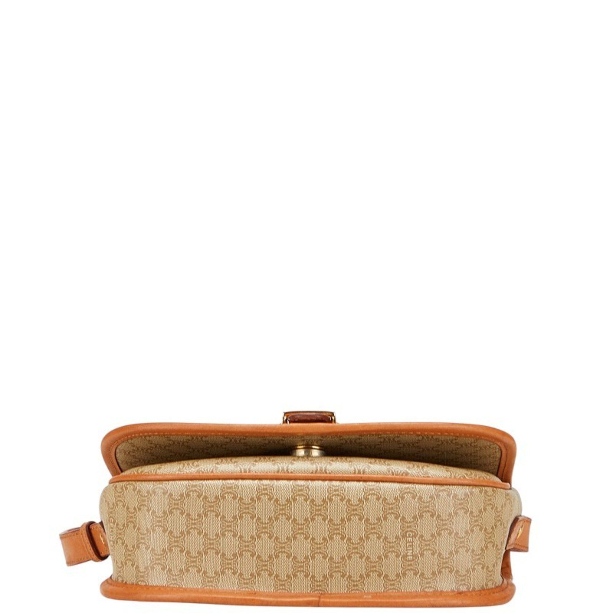 Celine Celine Macadam Crossbody Shoulder Bag in Beige and Brown Leather for Women Size ONE SIZE - 3 Thumbnail