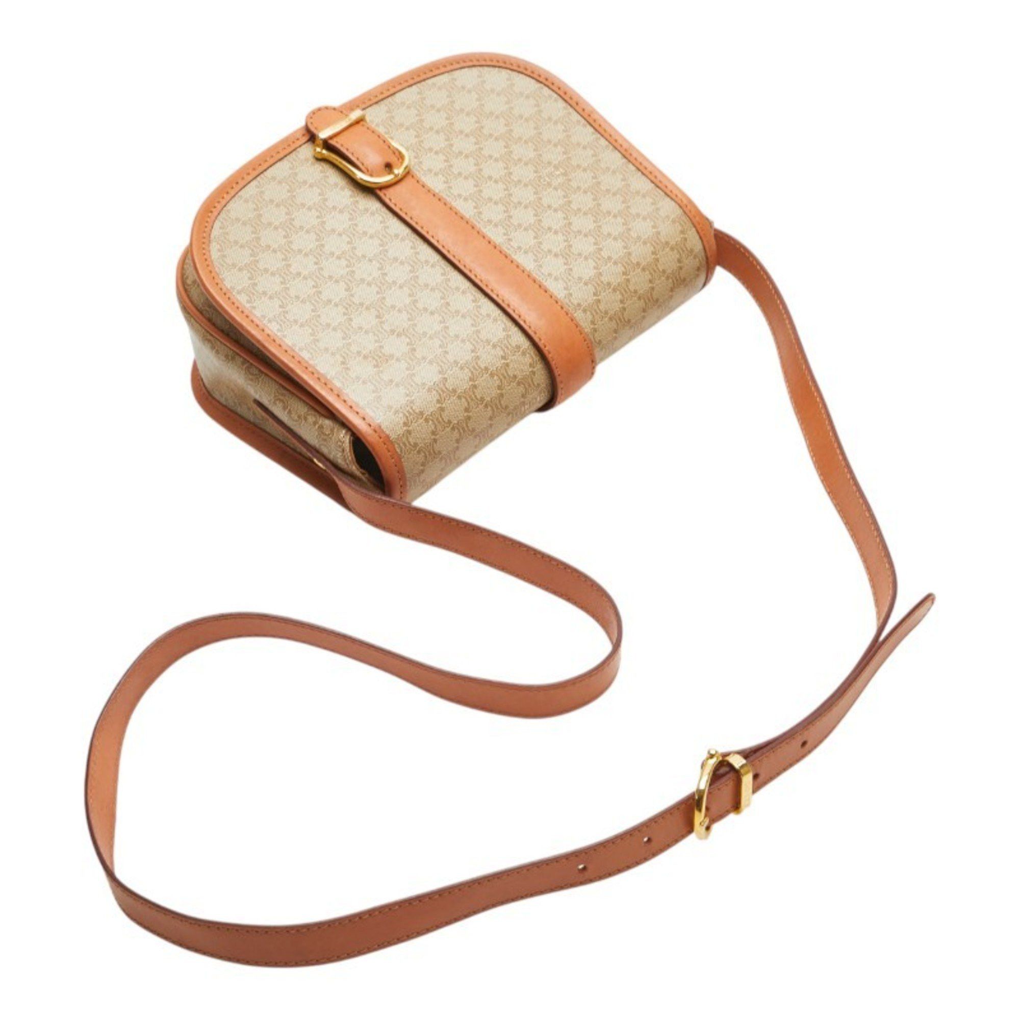 Celine Celine Macadam Crossbody Shoulder Bag in Beige and Brown Leather for Women Size ONE SIZE - 10 Thumbnail