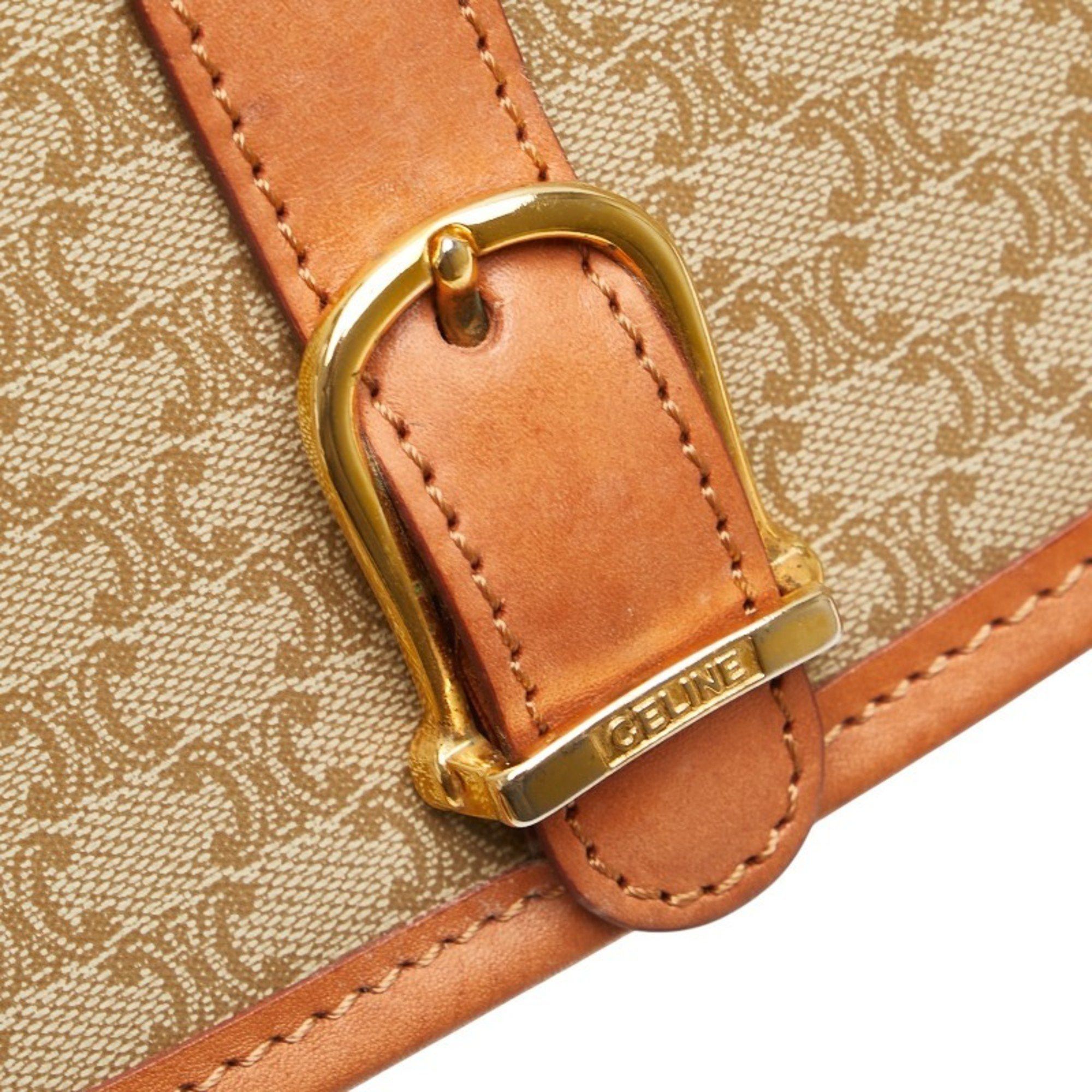 Celine Celine Macadam Crossbody Shoulder Bag in Beige and Brown Leather for Women Size ONE SIZE - 8 Thumbnail