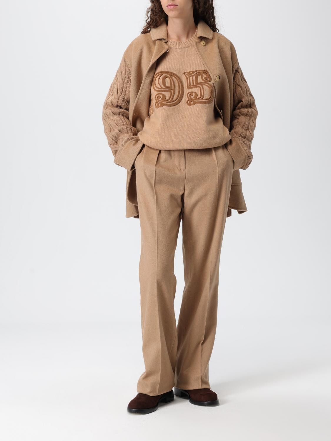 Max Mara Max Mara Sweater Woman Camel Size L / US 10 / IT 46 - 2 Thumbnail