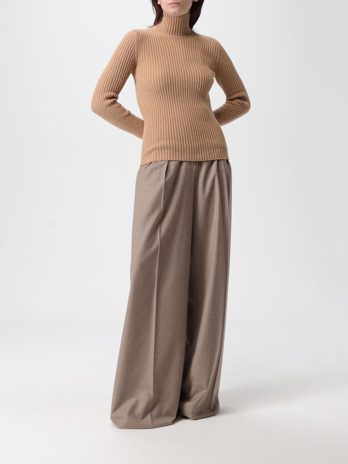Max Mara Max Mara Sweater Woman Camel Size L / US 10 / IT 46 - 2 Thumbnail