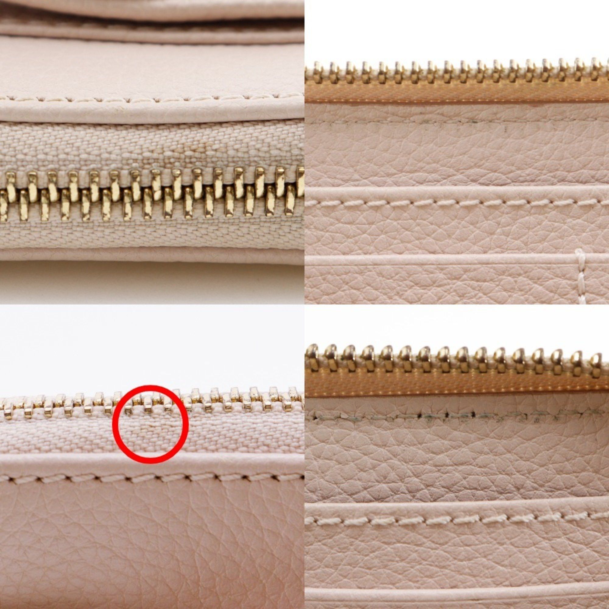 Chloe Chloé Chloe Paraty Round Long Wallet 3P0375-043 Leather Nude Pink Women's Size ONE SIZE - 11 Thumbnail