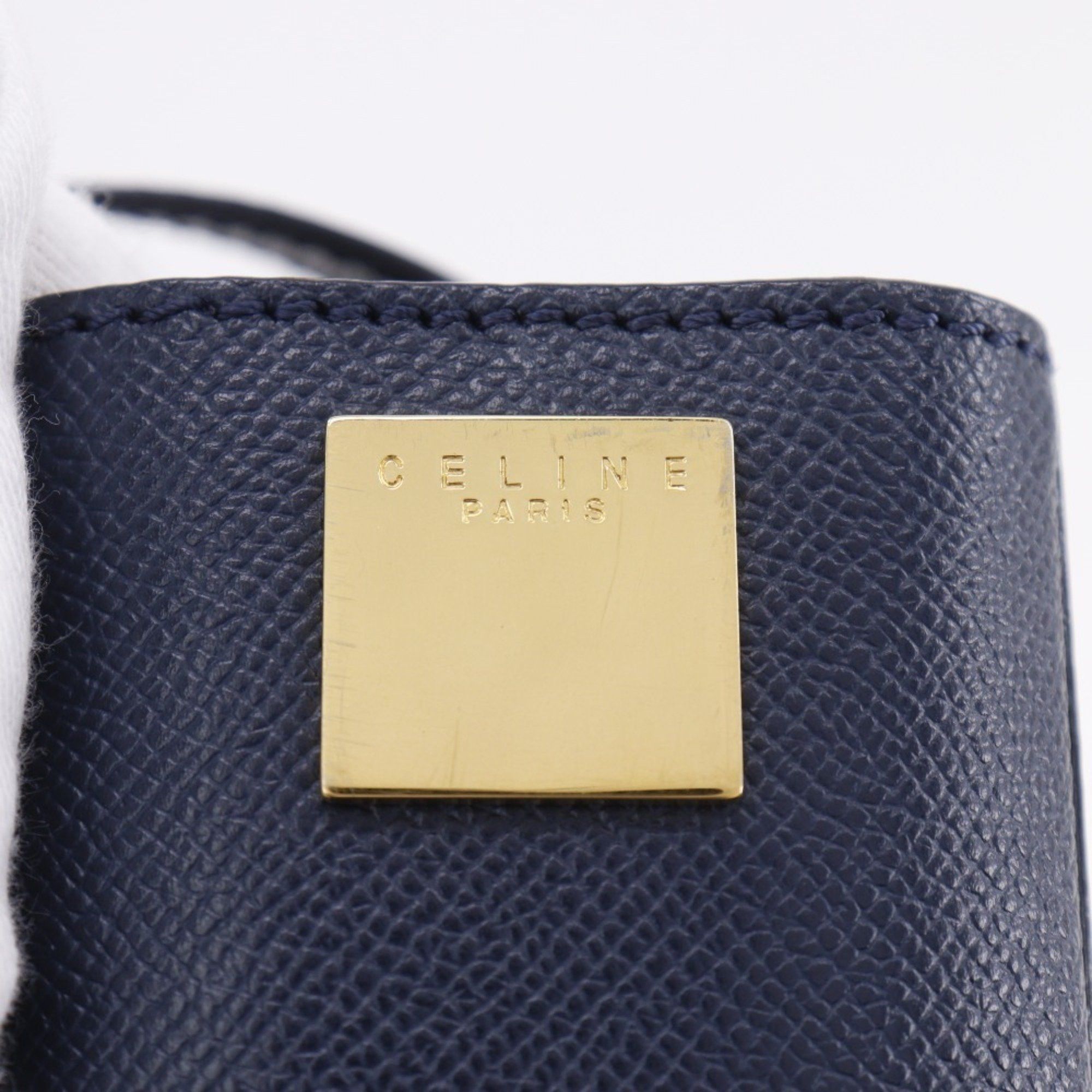 Celine Celine MC1739 Calfskin Navy Blue 2-Way A5 Shoulder Bag for Women Size ONE SIZE - 12 Thumbnail