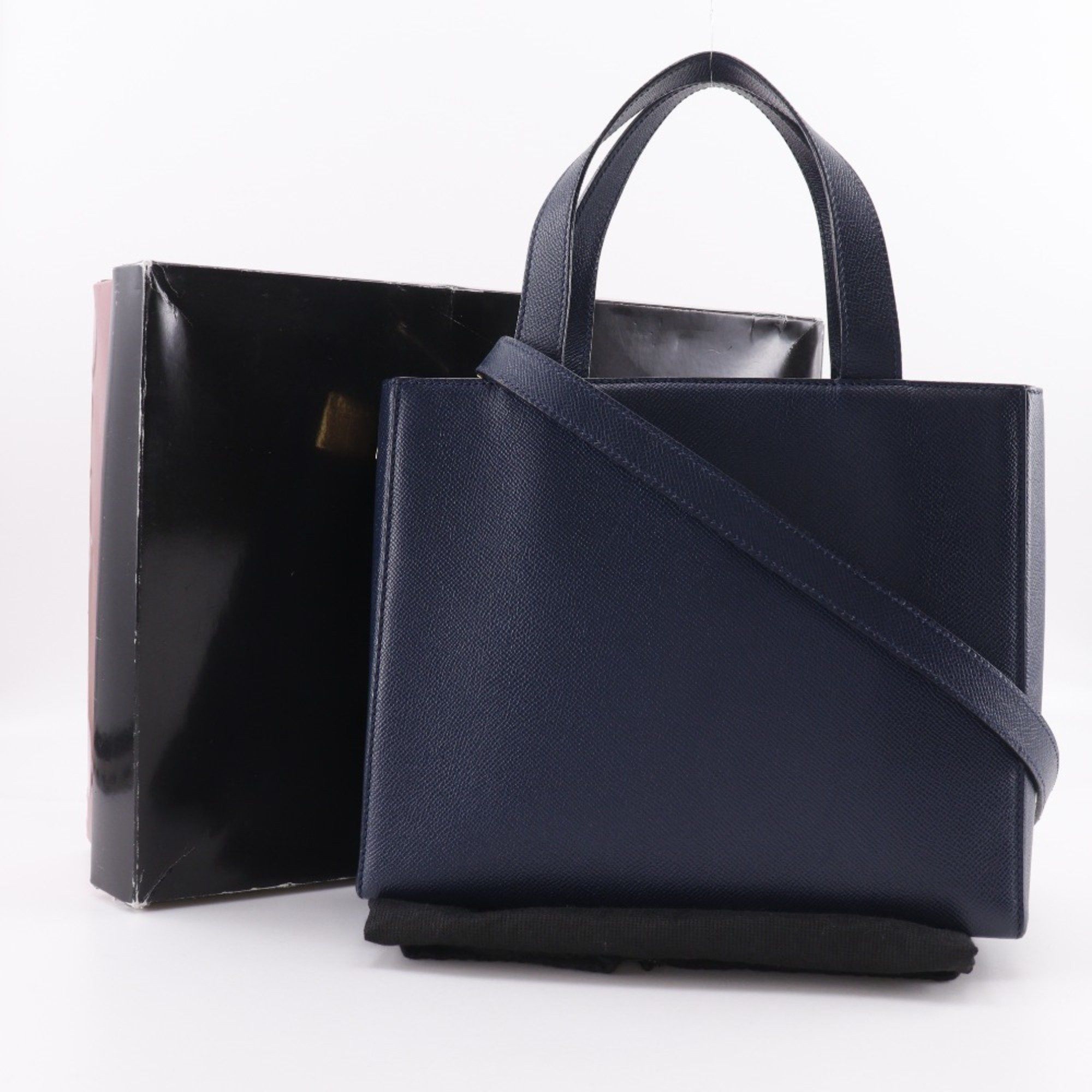 Celine Celine MC1739 Calfskin Navy Blue 2-Way A5 Shoulder Bag for Women Size ONE SIZE - 18 Thumbnail