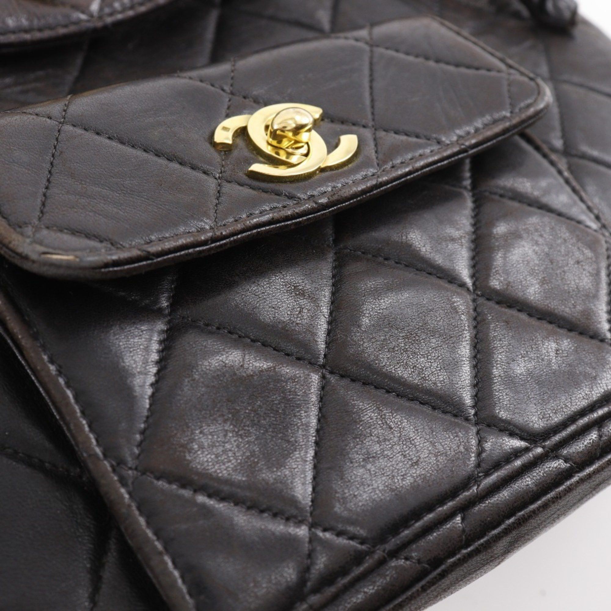Chanel CHANEL Matelasse Backpack/Daypack with Chain, Coco Mark, A10177, Lambskin, Black, A5, Turn Lock, Women's, B-Rank Size ONE SIZE - 9 Thumbnail