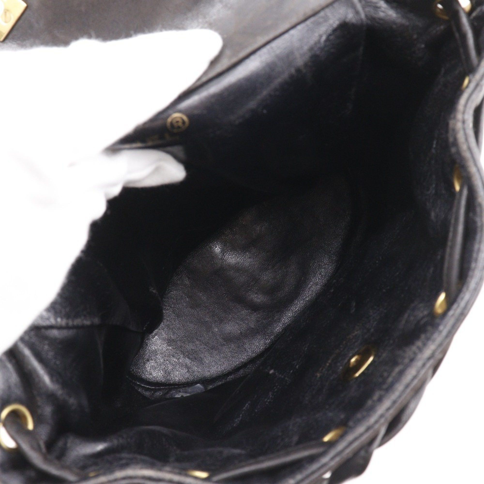 Chanel CHANEL Matelasse Backpack/Daypack with Chain, Coco Mark, A10177, Lambskin, Black, A5, Turn Lock, Women's, B-Rank Size ONE SIZE - 6 Thumbnail