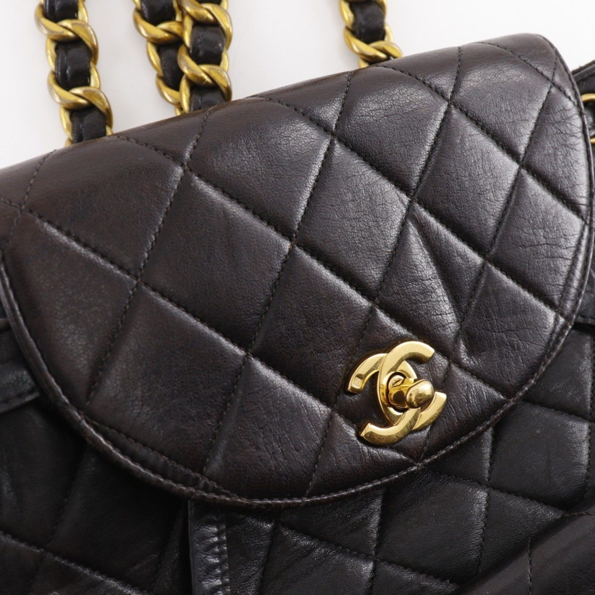 Chanel CHANEL Matelasse Backpack/Daypack with Chain, Coco Mark, A10177, Lambskin, Black, A5, Turn Lock, Women's, B-Rank Size ONE SIZE - 8 Thumbnail