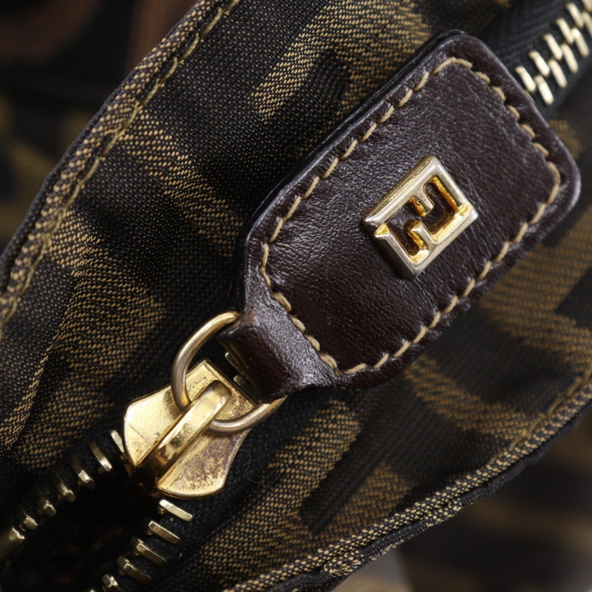 Fendi FENDI Zucca handbag in nylon canvas, brown, A5 size, for women Size ONE SIZE - 8 Thumbnail