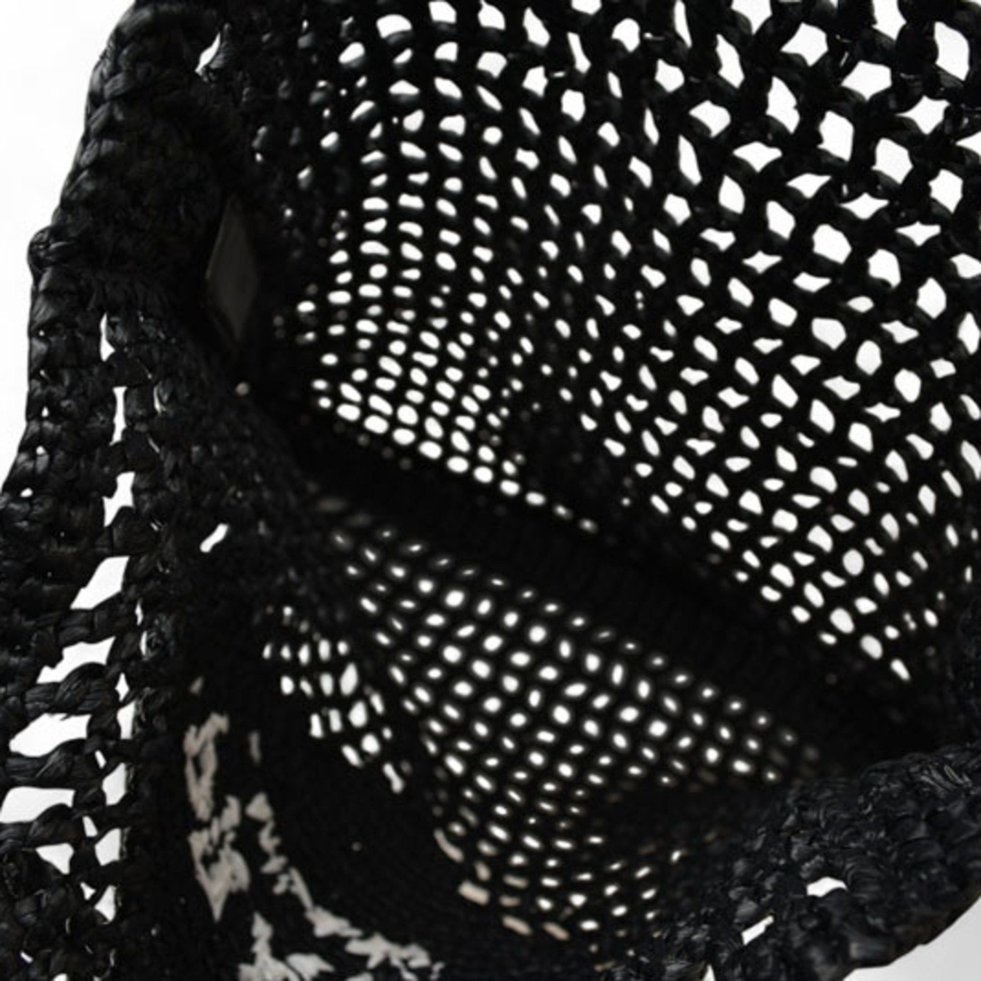Prada Prada Tote Bag PRADA Raffia Basket Black White 1BG393 Size ONE SIZE - 9 Thumbnail