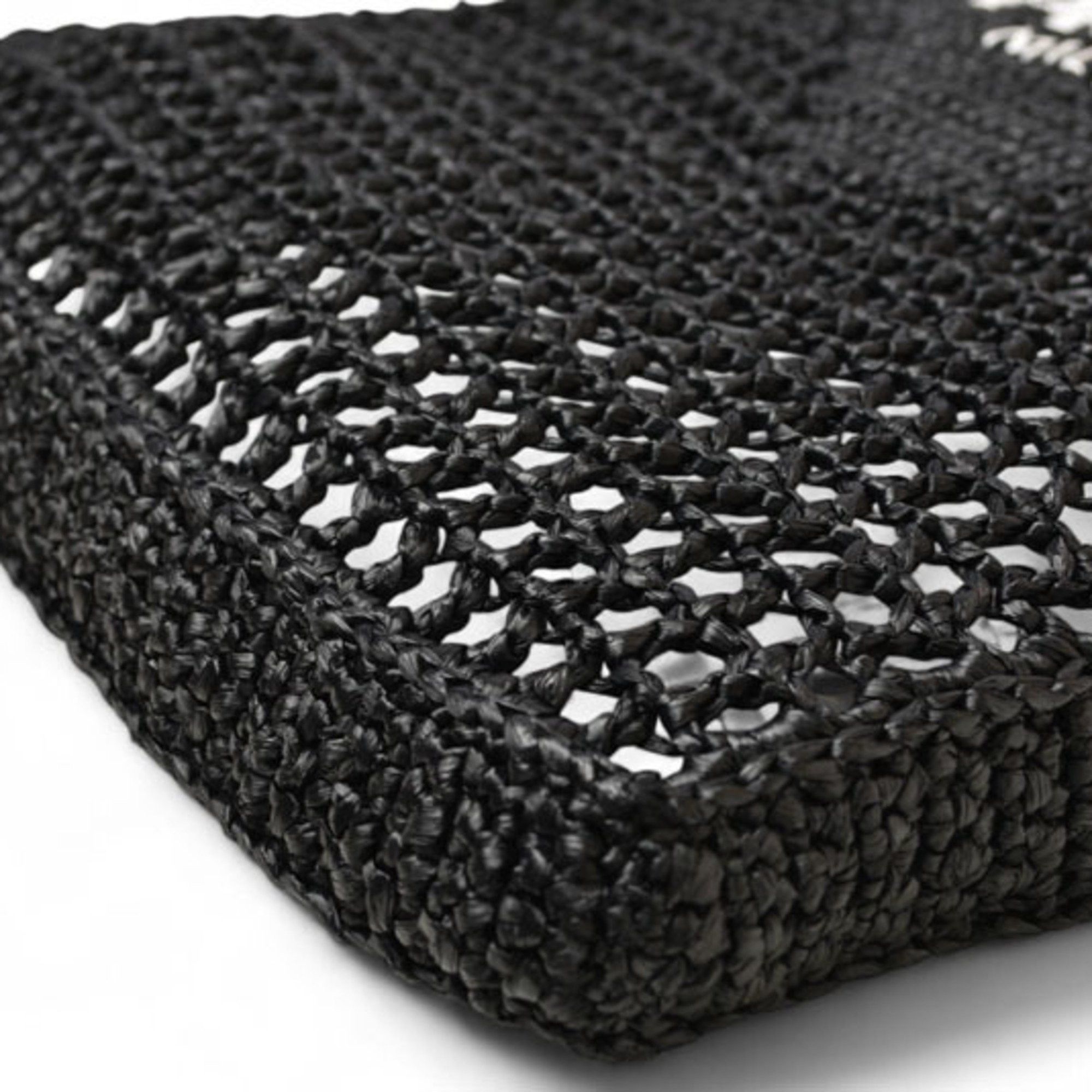 Prada Prada Tote Bag PRADA Raffia Basket Black White 1BG393 Size ONE SIZE - 8 Thumbnail