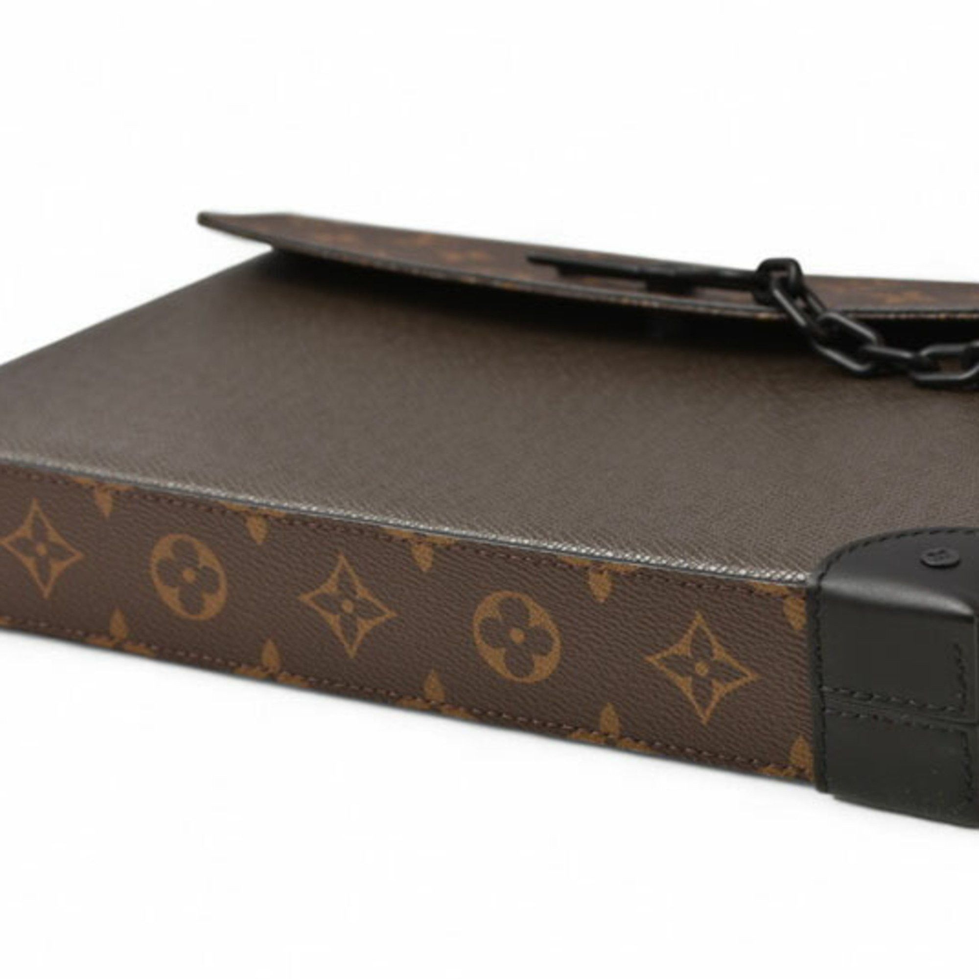 Louis Vuitton Louis Vuitton Second Bag Clutch LOUIS VUITTON Pochette Steamer Monogram Taiga Khaki M30583 Size ONE SIZE - 9 Thumbnail