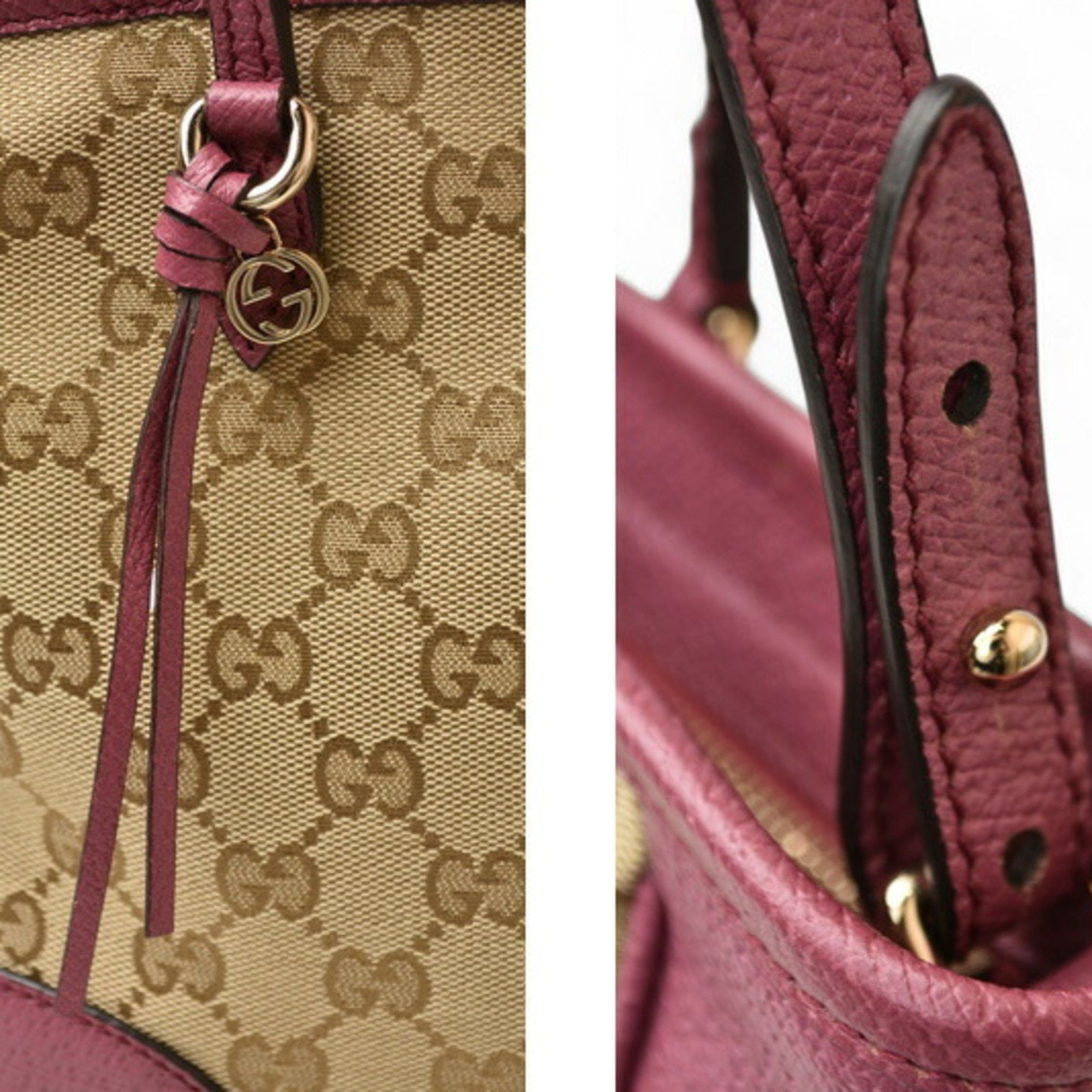 Gucci Gucci 2-way handbag/shoulder bag in GG canvas, beige and pink, 353121 Size ONE SIZE - 5 Thumbnail