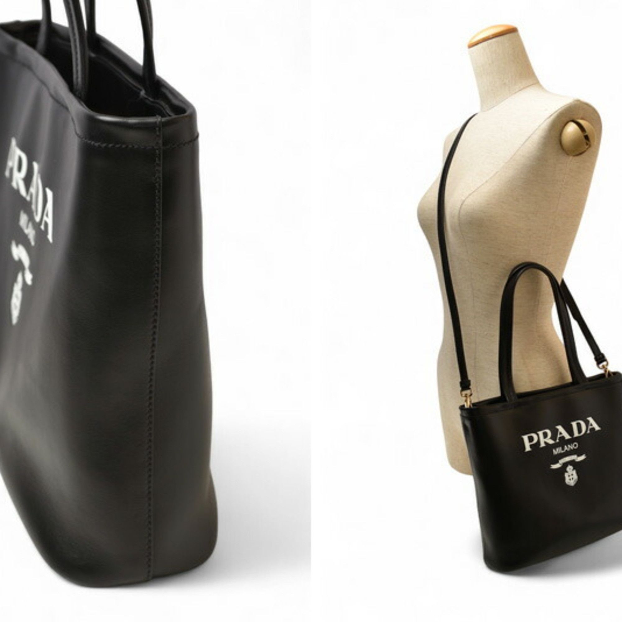 Prada Prada 2-way tote/shoulder bag, 1BG507, in soft calf leather with strap. Size ONE SIZE - 3 Thumbnail