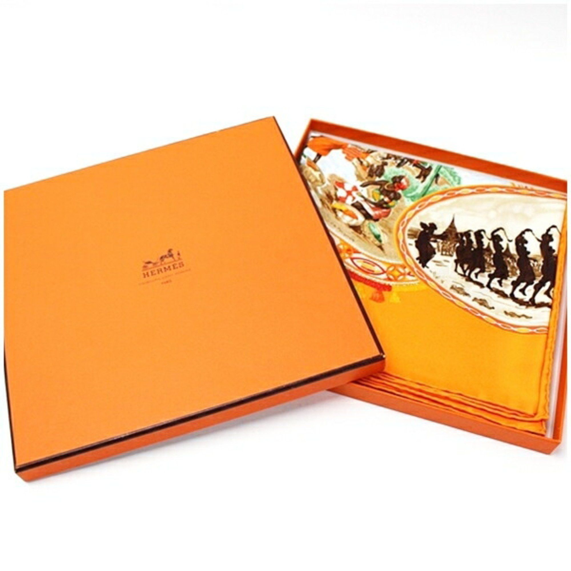 Hermes Hermes scarf muffler Carré 90 CAVALIERS PEULS Pool tribe riders HERMES women's Size ONE SIZE - 5 Thumbnail
