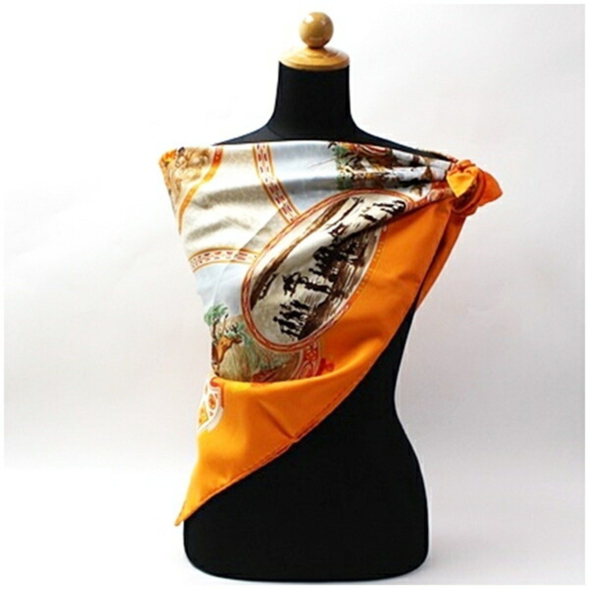 Hermes Hermes scarf muffler Carré 90 CAVALIERS PEULS Pool tribe riders HERMES women's Size ONE SIZE - 3 Thumbnail