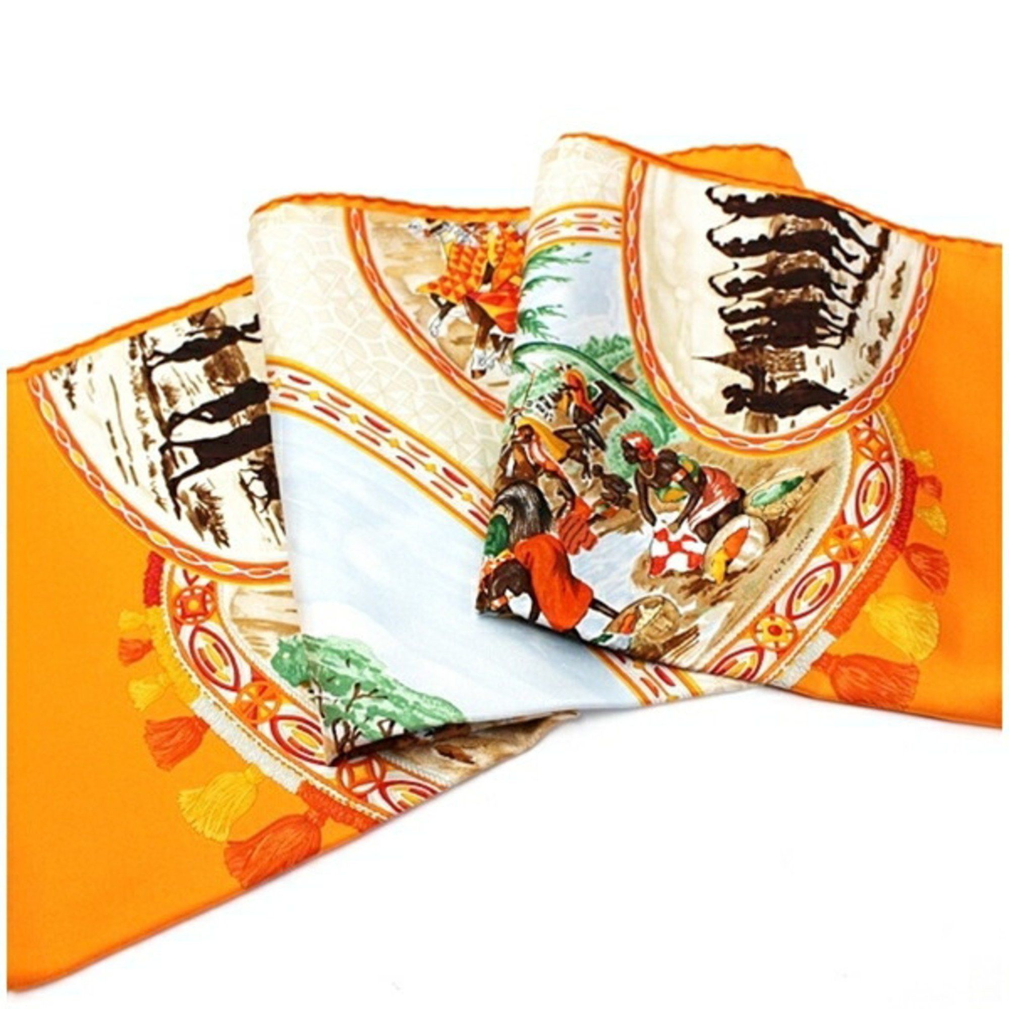 Hermes Hermes scarf muffler Carré 90 CAVALIERS PEULS Pool tribe riders HERMES women's Size ONE SIZE - 8 Thumbnail
