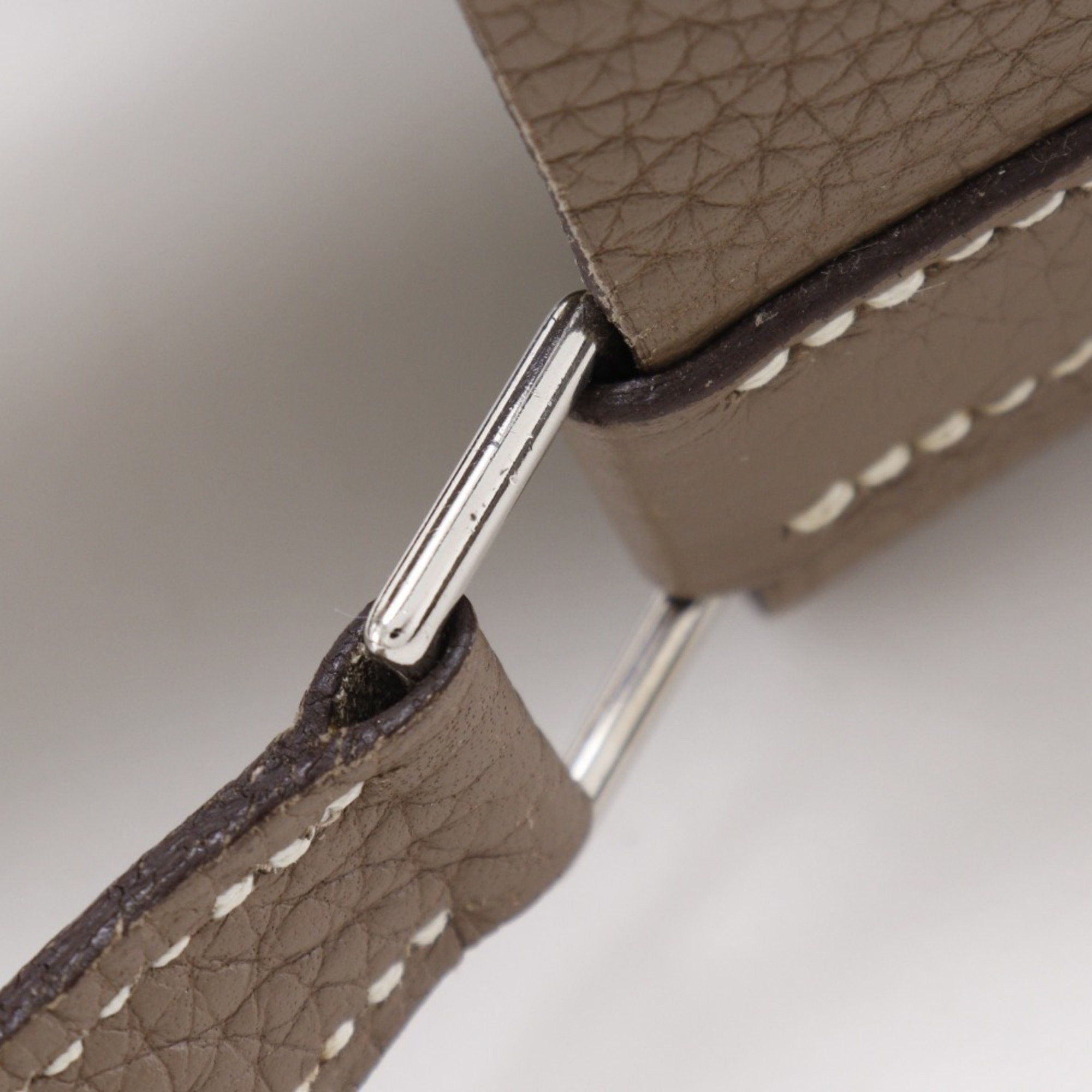 Hermes Hermes Hermès Picotin MM Handbag in Taurillon Clemence Etoupe Leather, 2005, with Belt Clasp, Women's Size ONE SIZE - 16 Thumbnail