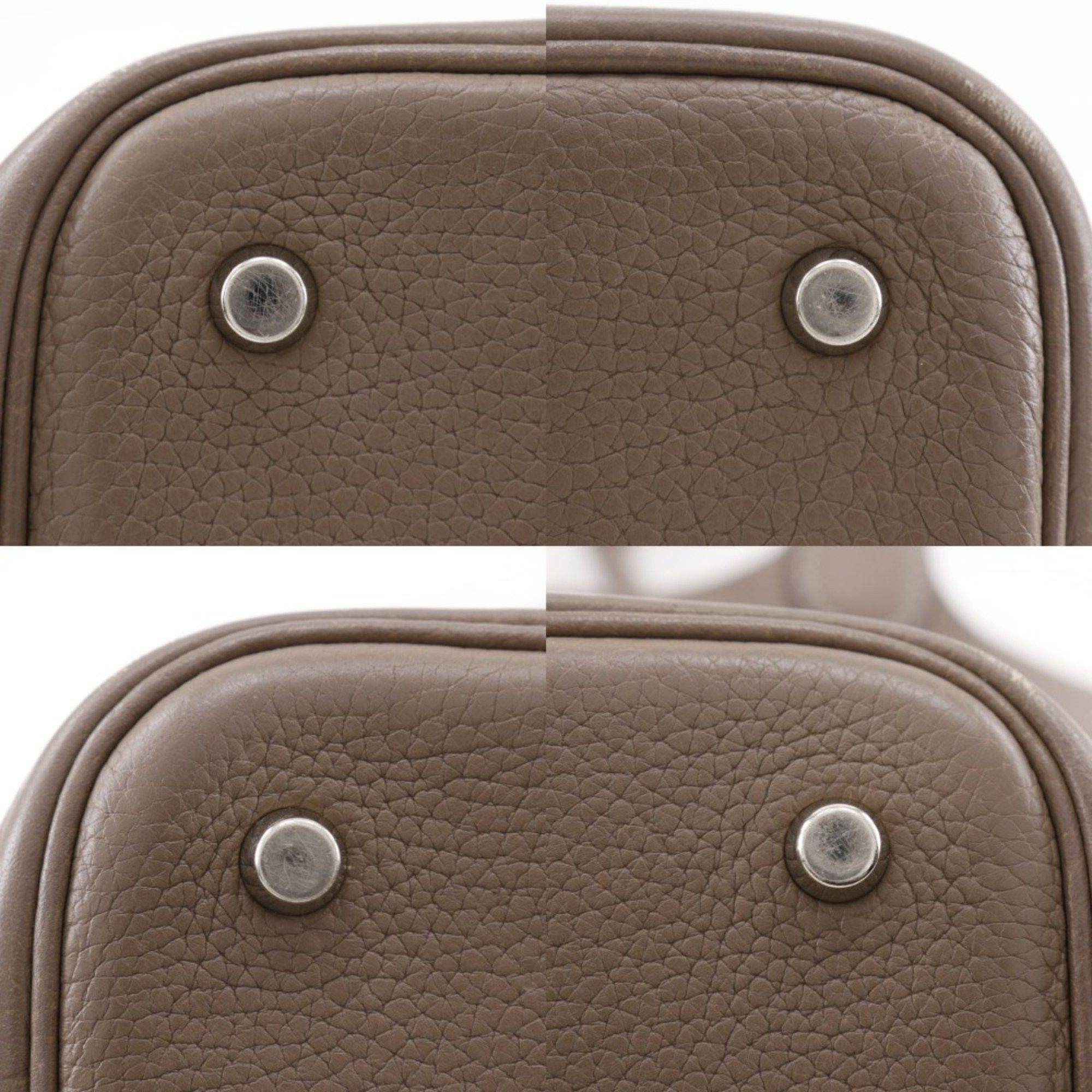 Hermes Hermes Hermès Picotin MM Handbag in Taurillon Clemence Etoupe Leather, 2005, with Belt Clasp, Women's Size ONE SIZE - 10 Thumbnail