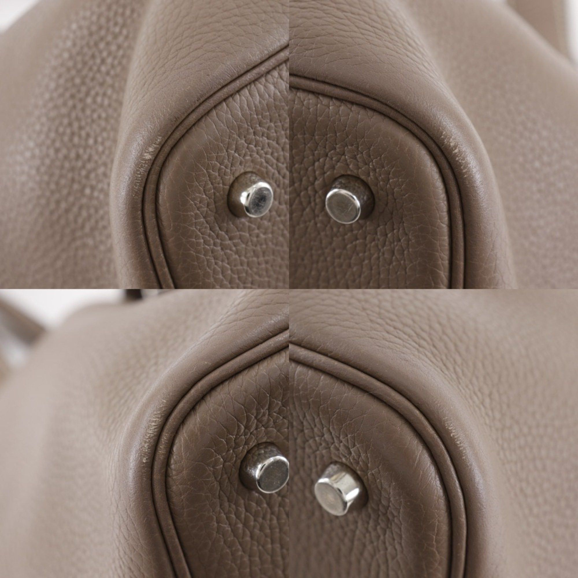 Hermes Hermes Hermès Picotin MM Handbag in Taurillon Clemence Etoupe Leather, 2005, with Belt Clasp, Women's Size ONE SIZE - 4 Thumbnail