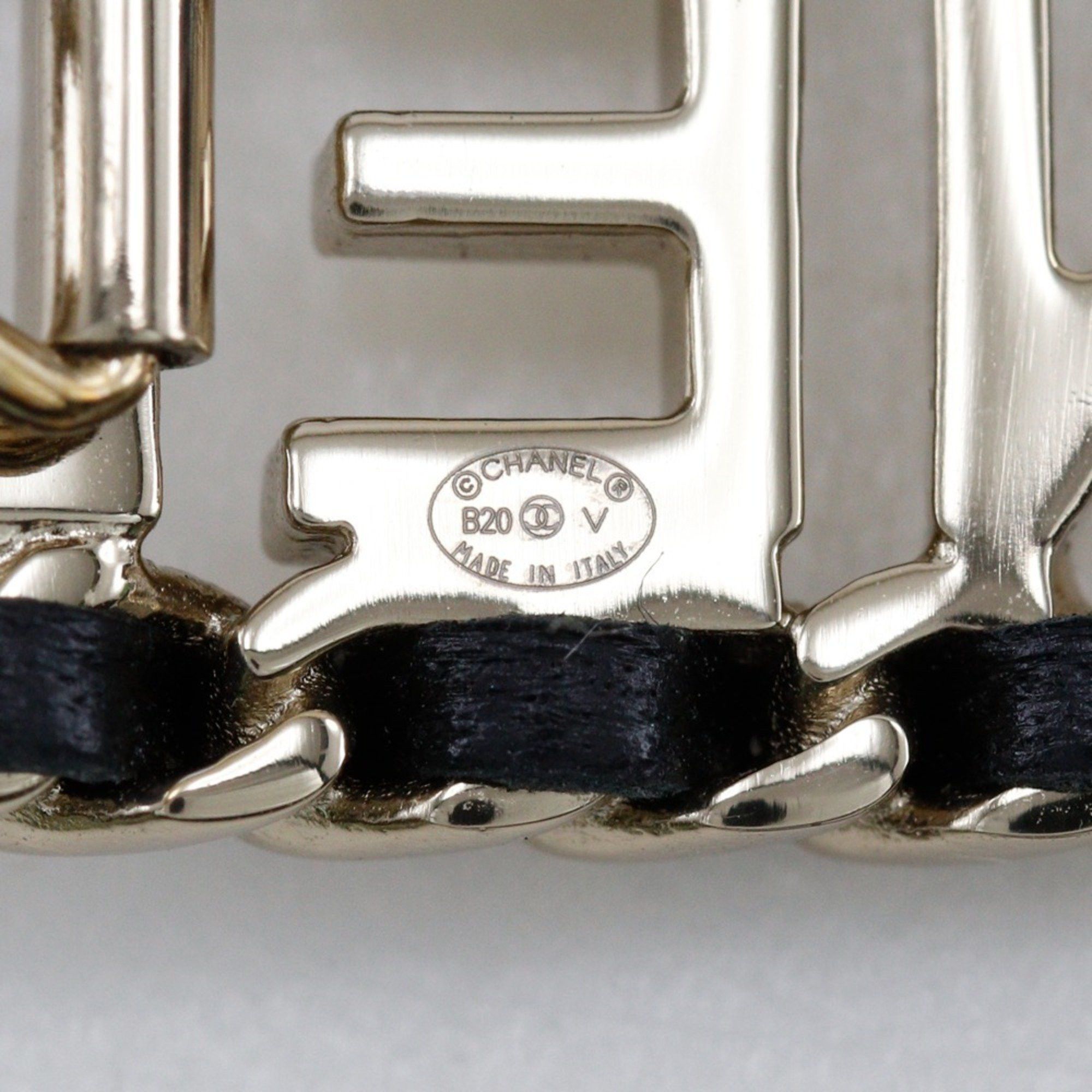 Chanel CHANEL Barrette Chain Leather x Gold Plated Black B20V Logo Women's Size ONE SIZE - 7 Thumbnail