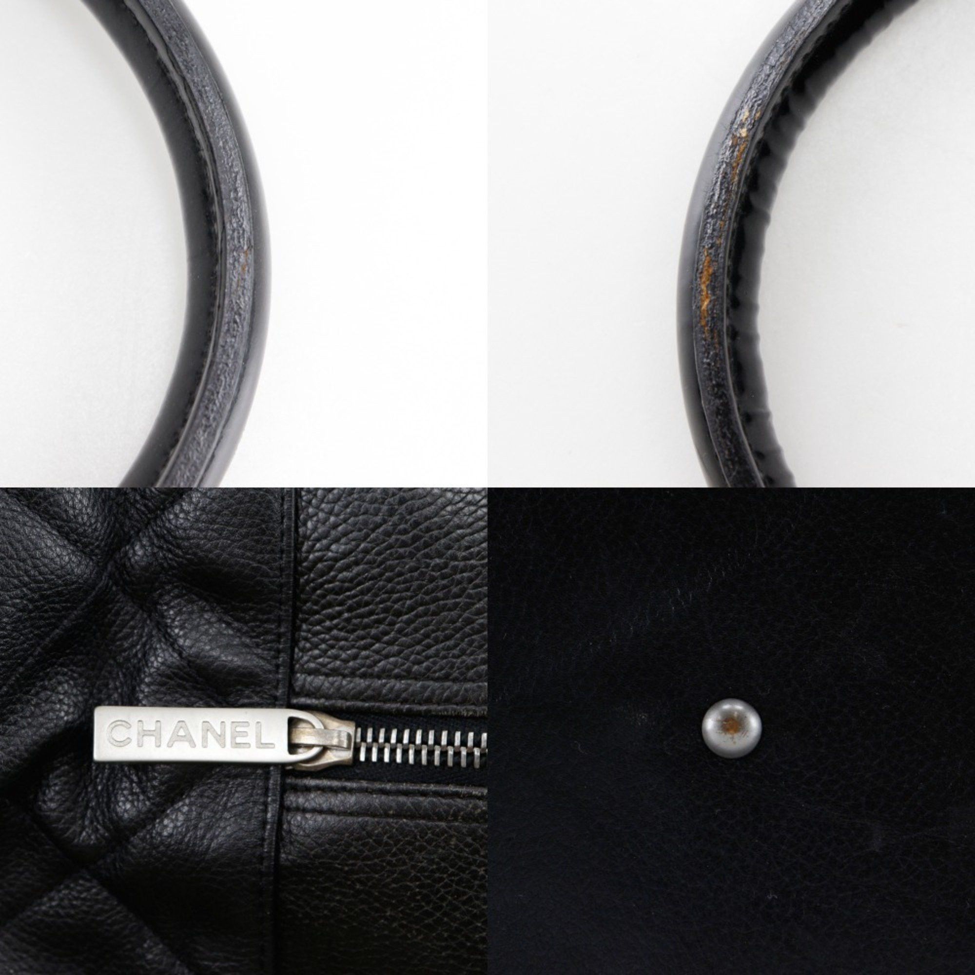 Chanel CHANEL Matelasse Boston Bag, Caviar Leather and Enamel, Black, Women's Size ONE SIZE - 18 Thumbnail