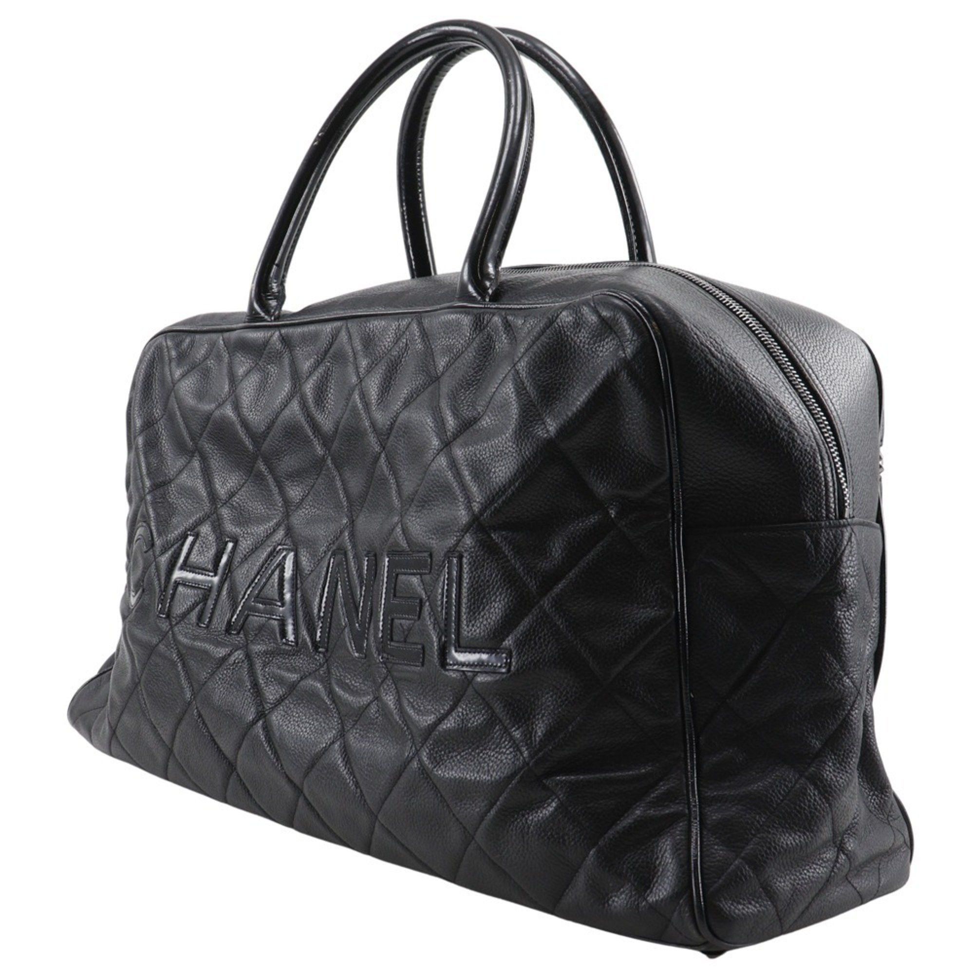Chanel CHANEL Matelasse Boston Bag, Caviar Leather and Enamel, Black, Women's Size ONE SIZE - 2 Thumbnail