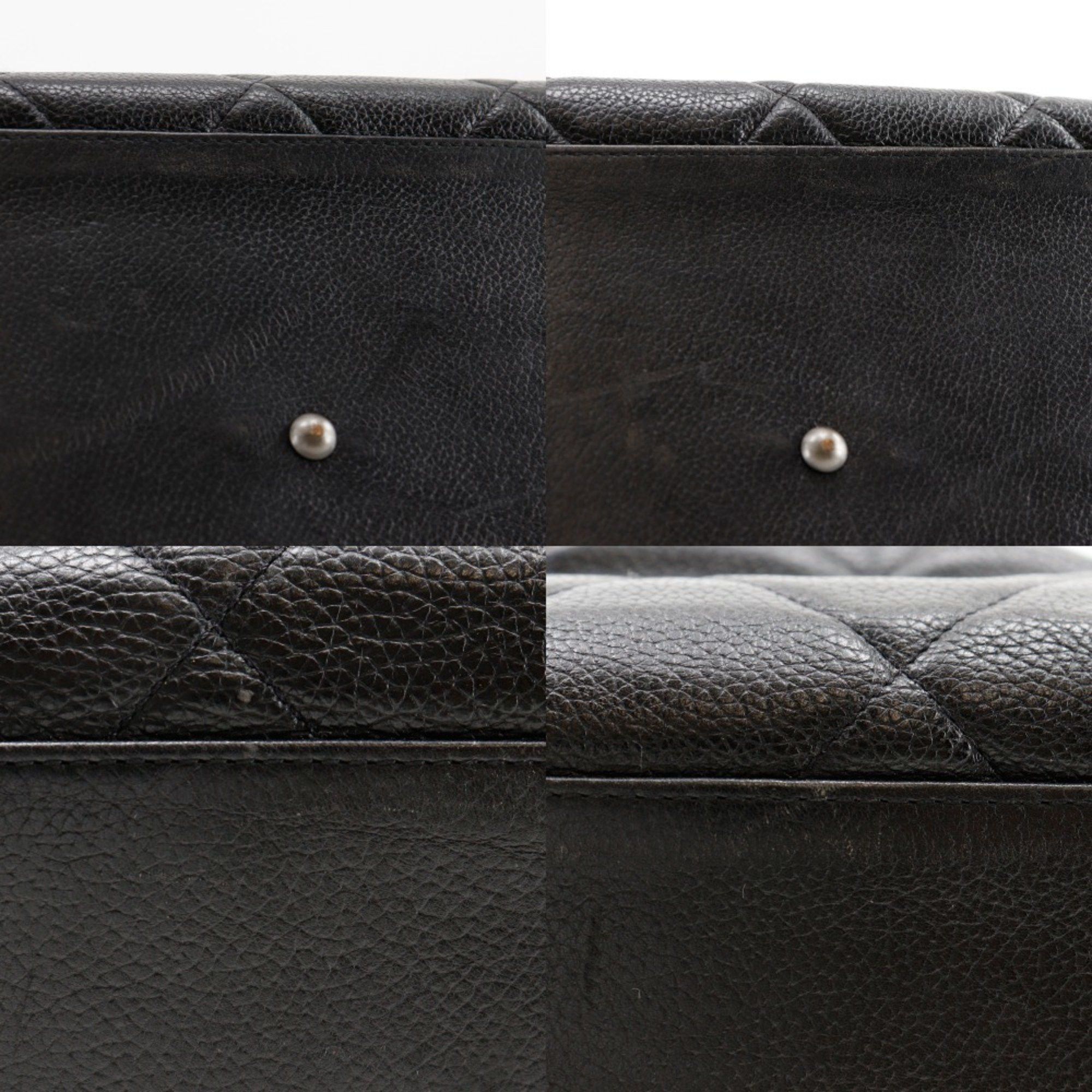 Chanel CHANEL Matelasse Boston Bag, Caviar Leather and Enamel, Black, Women's Size ONE SIZE - 12 Thumbnail
