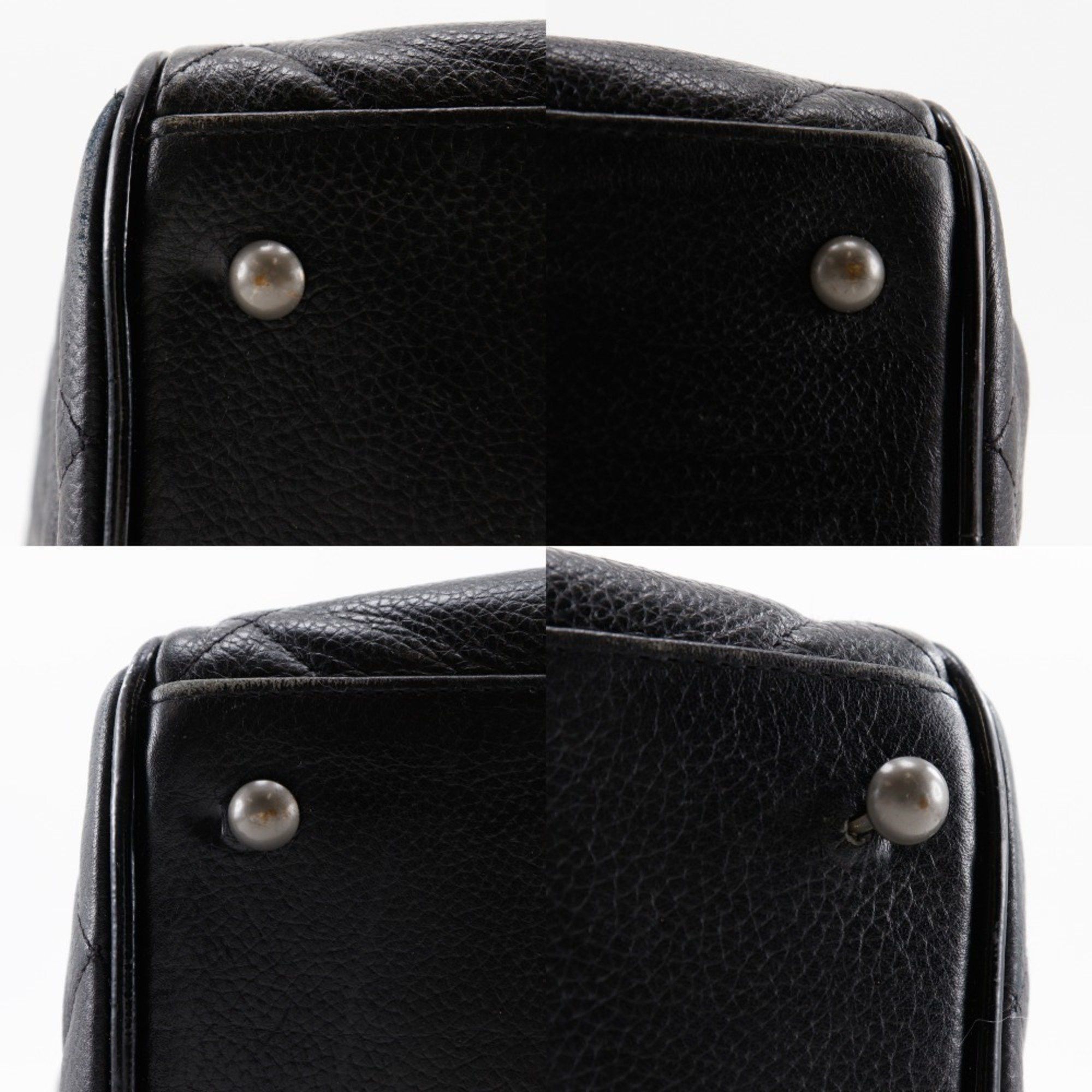 Chanel CHANEL Matelasse Boston Bag, Caviar Leather and Enamel, Black, Women's Size ONE SIZE - 13 Thumbnail