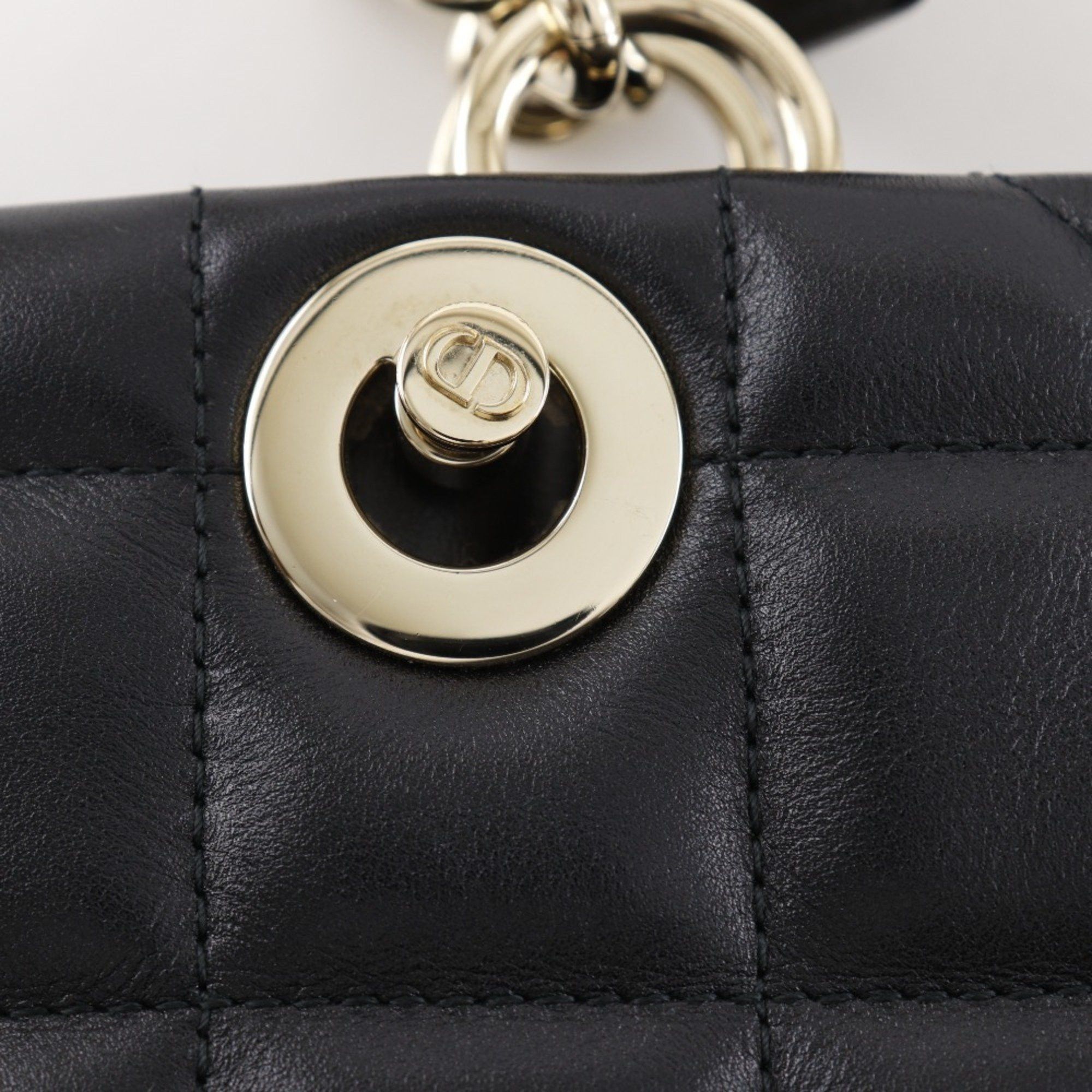 Dior Christian Dior Essential Small Tote Bag, Archi Cannage, M8720OZVJ, Black Leather, A5, Women's Size ONE SIZE - 14 Thumbnail