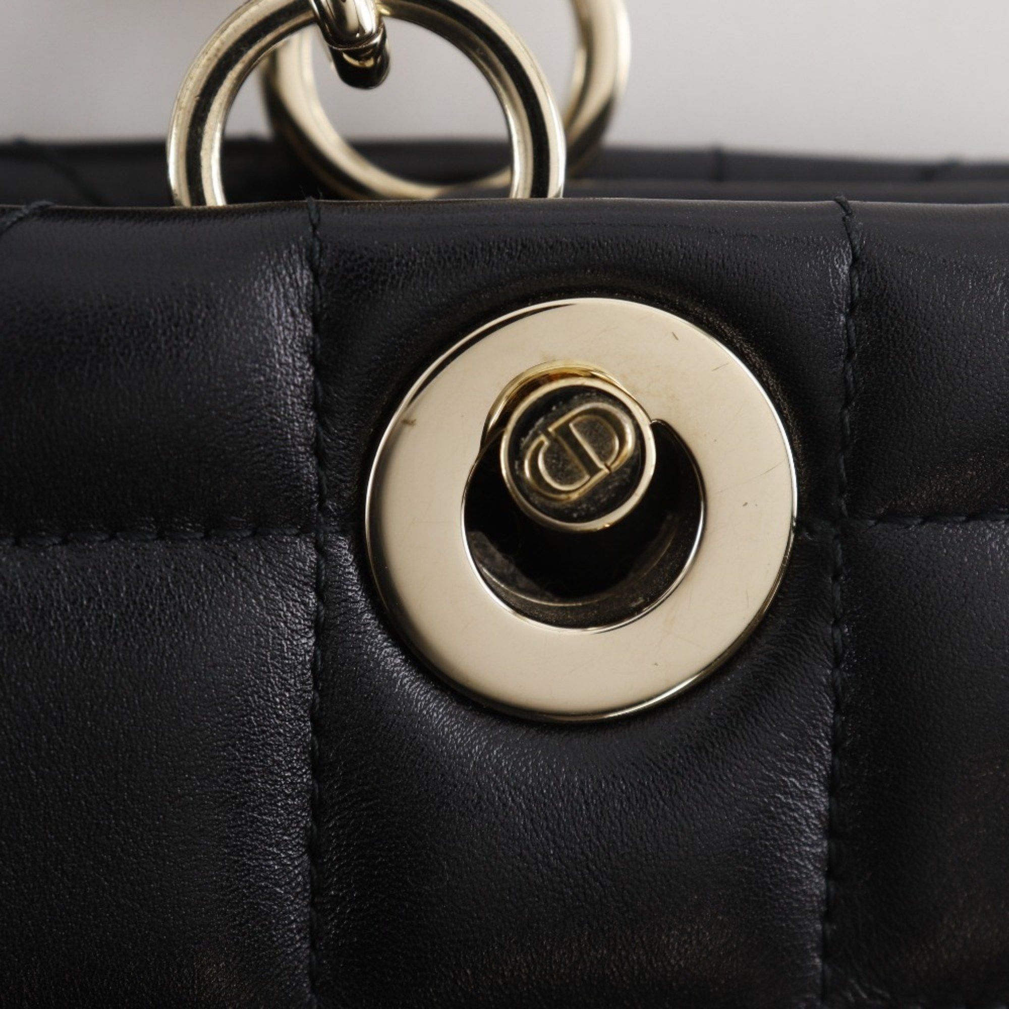 Dior Christian Dior Essential Small Tote Bag, Archi Cannage, M8720OZVJ, Black Leather, A5, Women's Size ONE SIZE - 12 Thumbnail