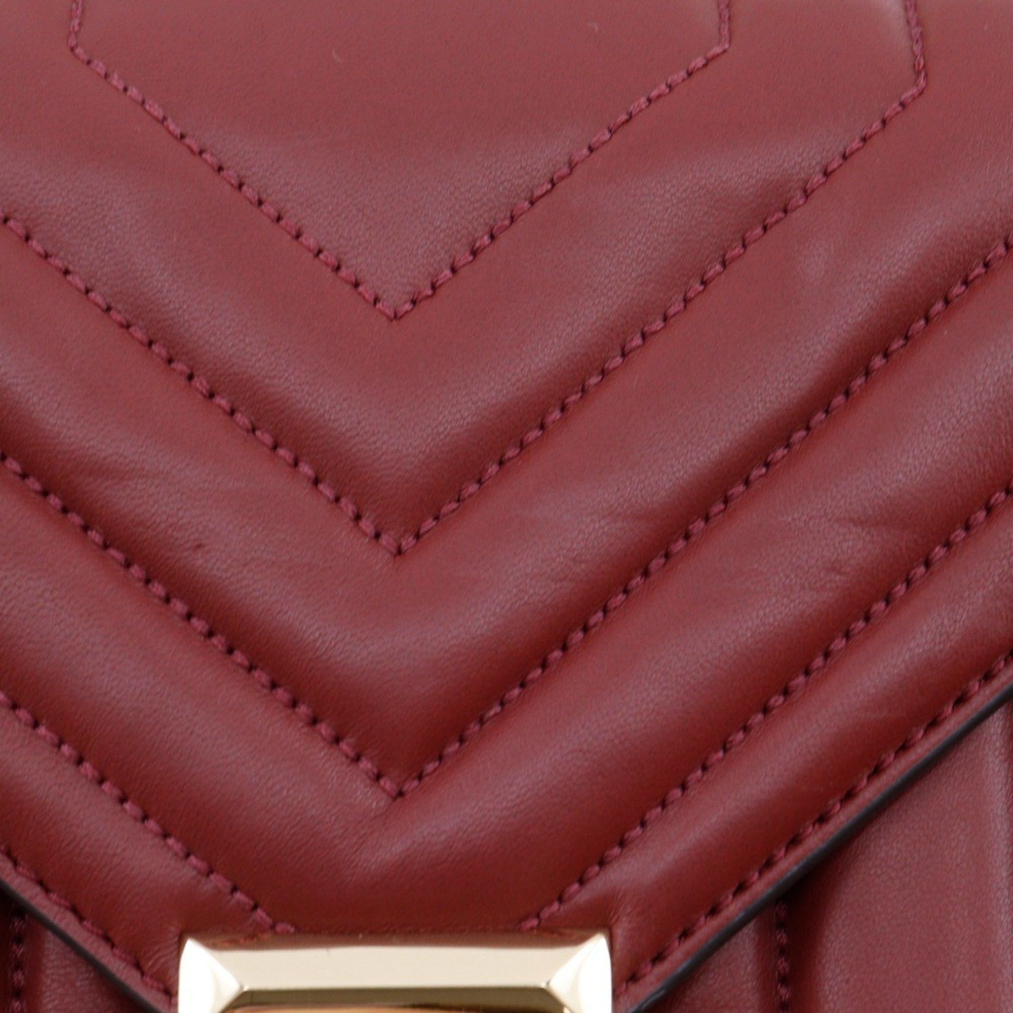 Michael Kors Michael Kors Whitney Shoulder Bag, Chain 30F8GXIL3T, Red Calfskin, Flap, Whitney, Women's Size ONE SIZE - 7 Thumbnail