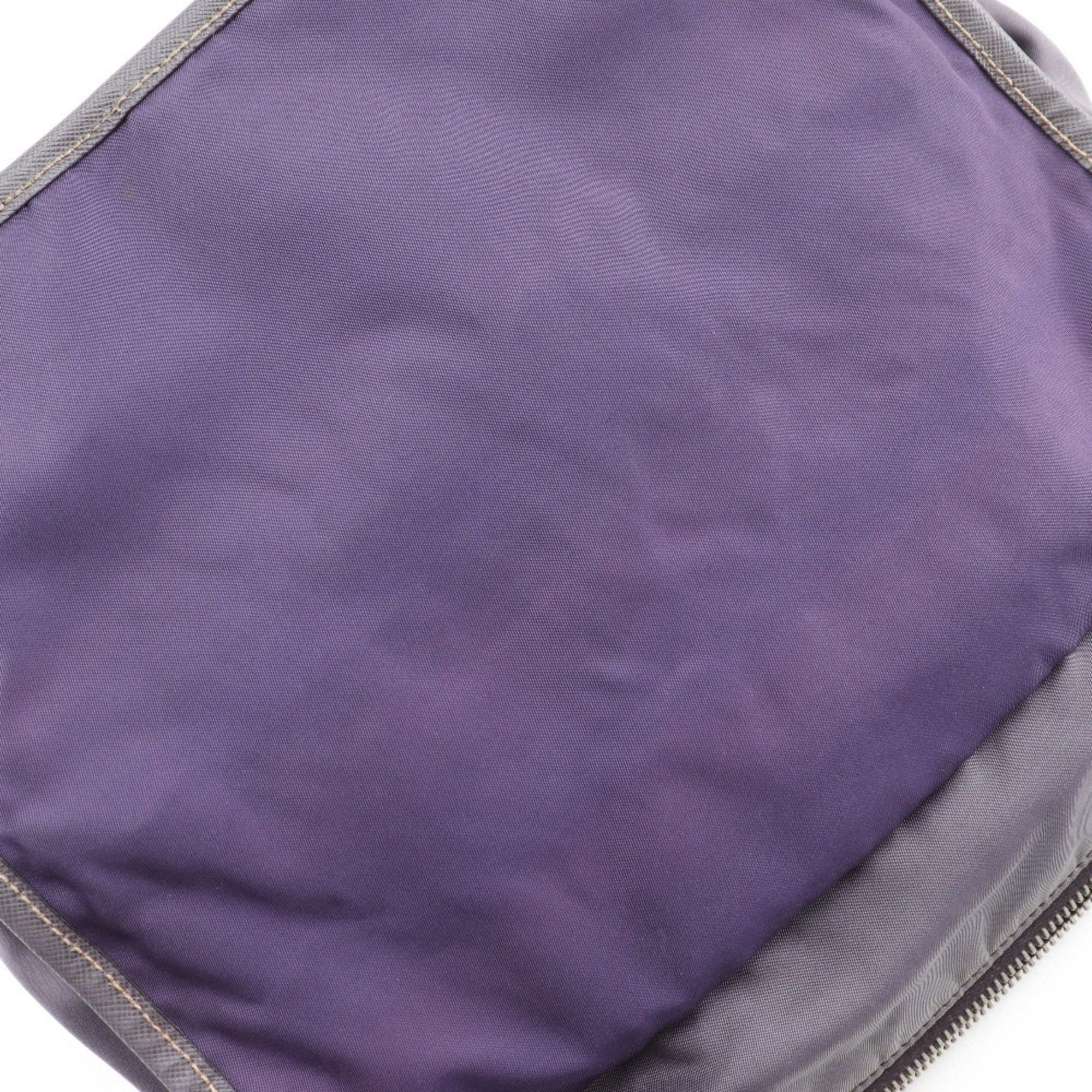 Prada Prada Women's Shoulder Bag BT0687, Nylon and Leather MIRTILLO, Purple, A5 Size, with Belt Clasp Size ONE SIZE - 12 Thumbnail