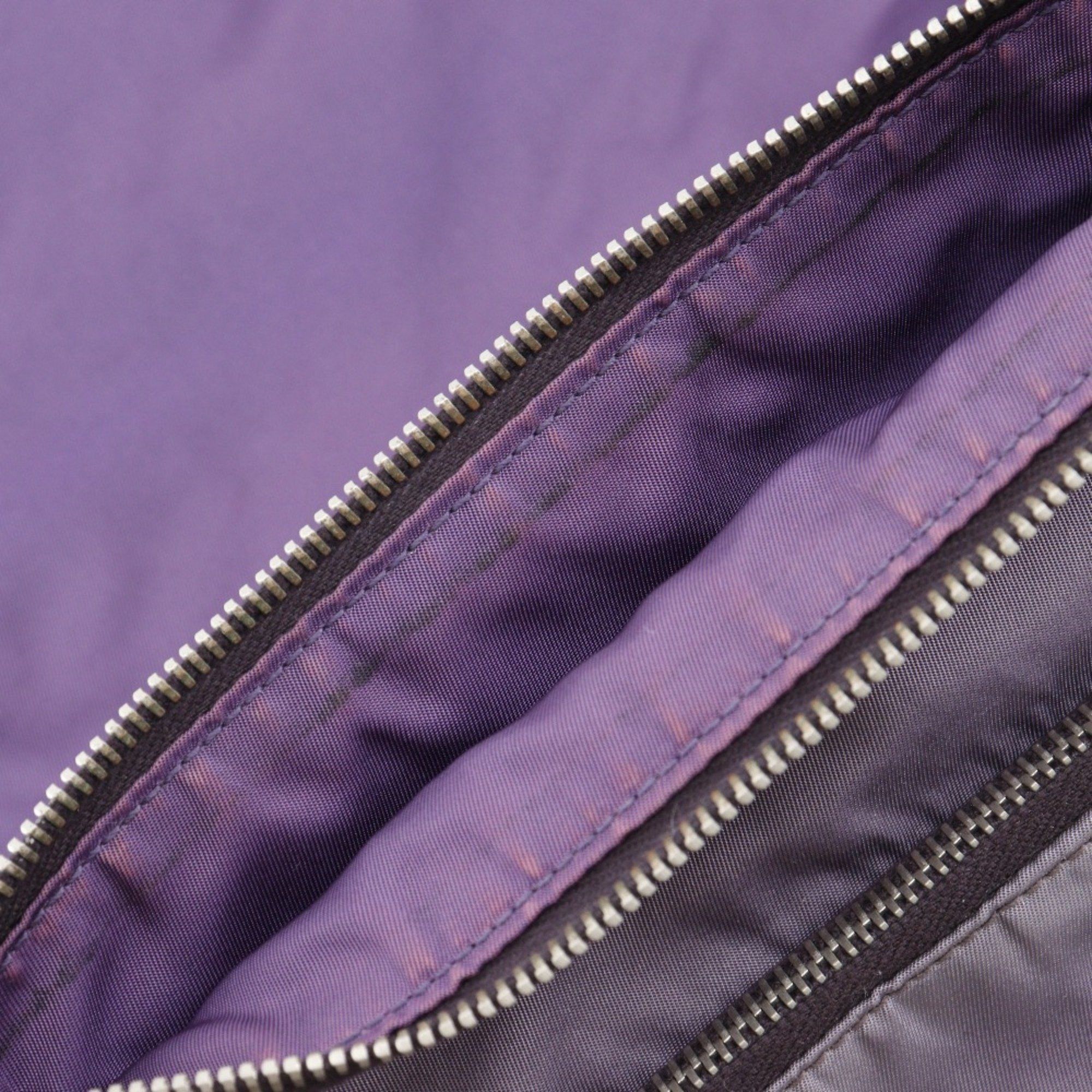 Prada Prada Women's Shoulder Bag BT0687, Nylon and Leather MIRTILLO, Purple, A5 Size, with Belt Clasp Size ONE SIZE - 14 Thumbnail