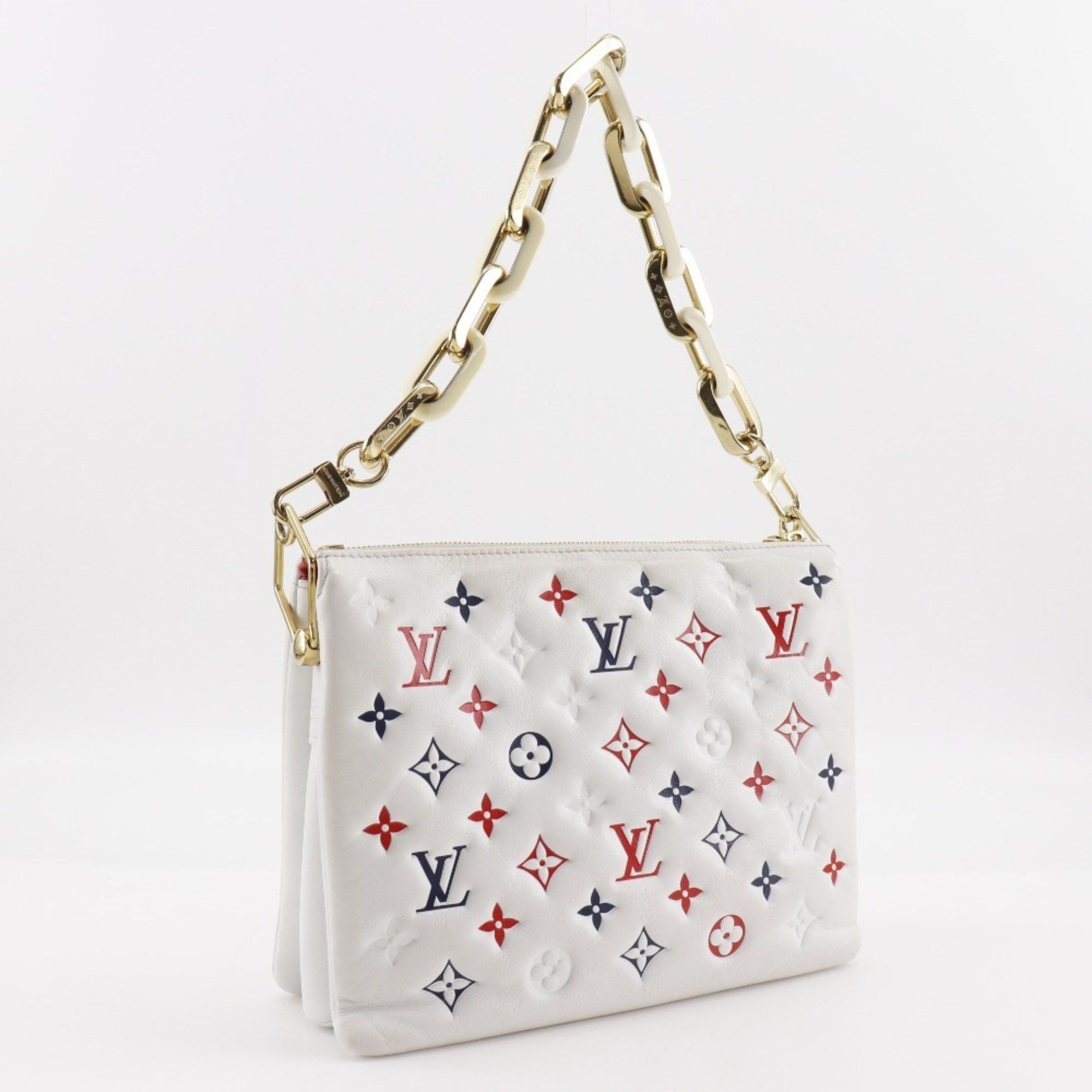 Louis Vuitton Louis Vuitton Kussan PM Shoulder Bag/Monogram Clutch M23466, White Sheepskin Leather, 2-Way, Women's Size ONE SIZE - 3 Thumbnail