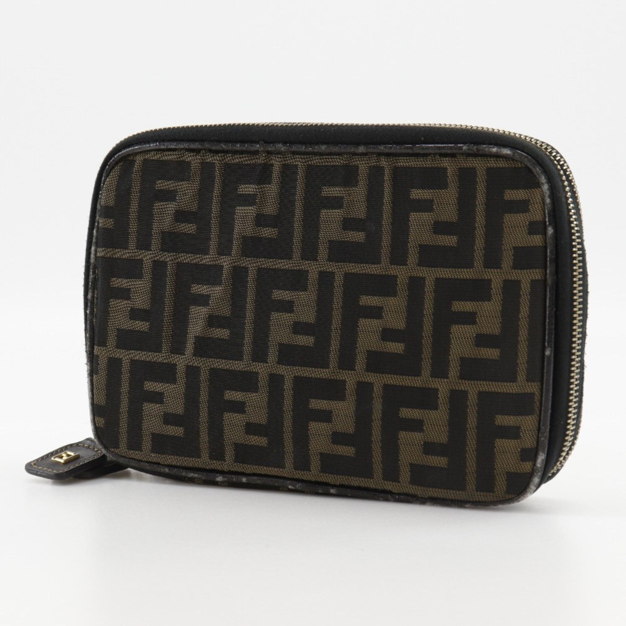 Fendi Fendi Folding Vanity Pouch, Zucca Nylon Canvas, Brown, Women's, B-Rank Size ONE SIZE - 8 Thumbnail