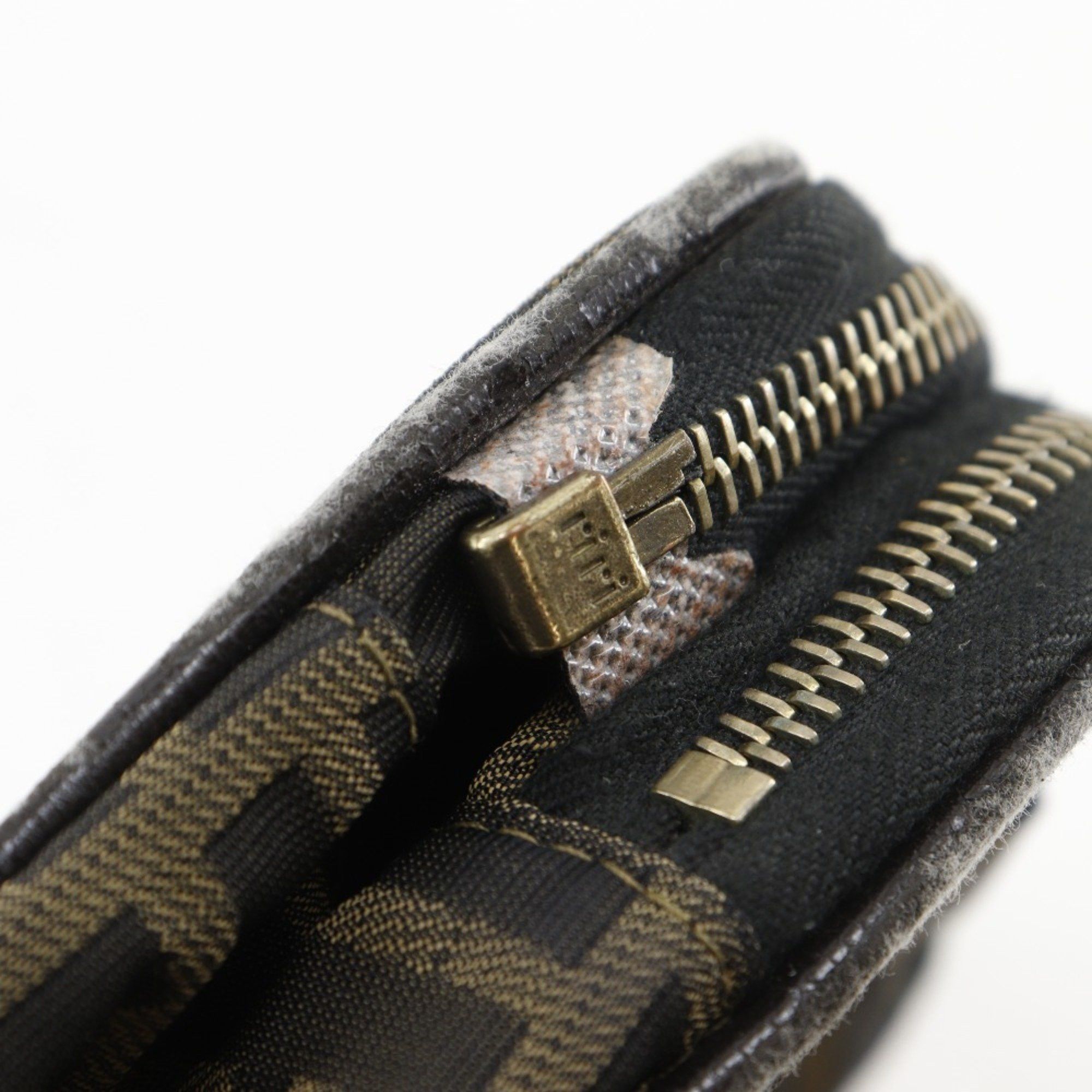 Fendi Fendi Folding Vanity Pouch, Zucca Nylon Canvas, Brown, Women's, B-Rank Size ONE SIZE - 19 Thumbnail