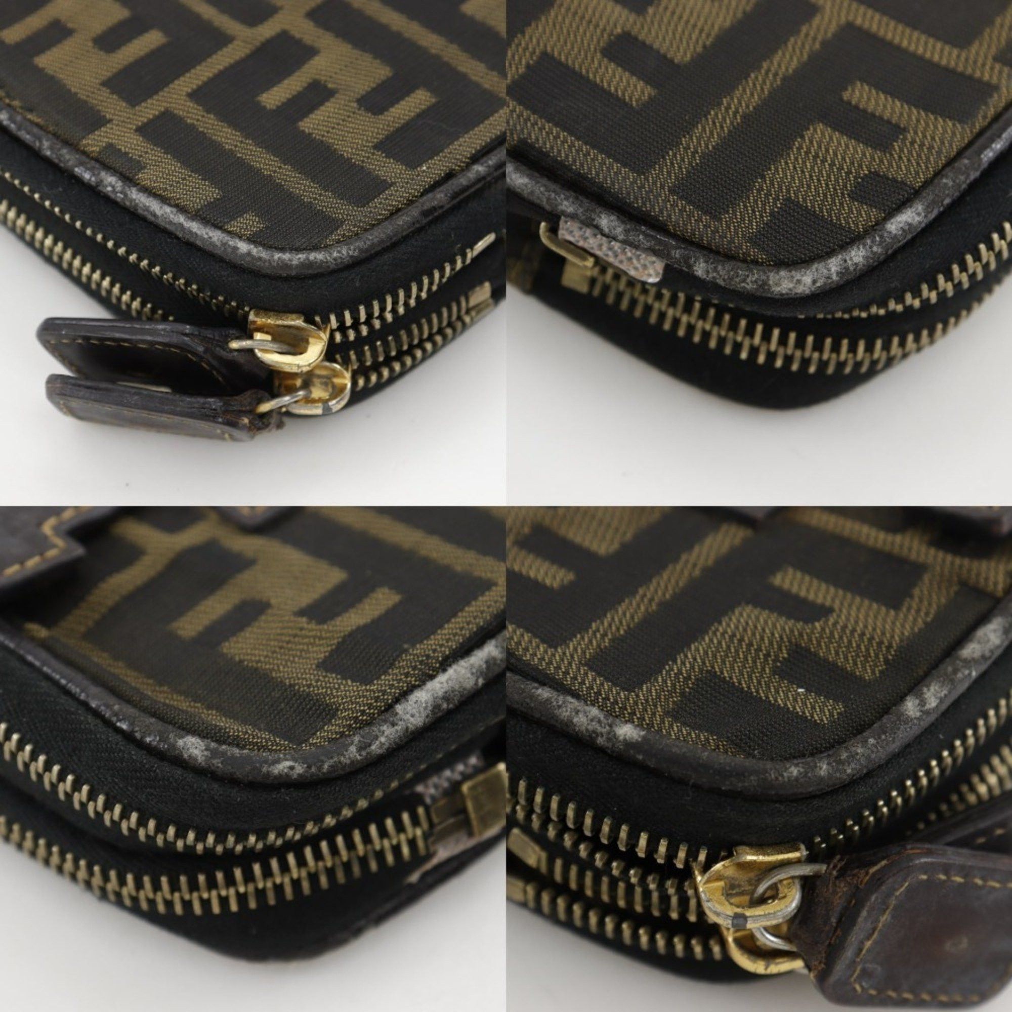 Fendi Fendi Folding Vanity Pouch, Zucca Nylon Canvas, Brown, Women's, B-Rank Size ONE SIZE - 4 Thumbnail