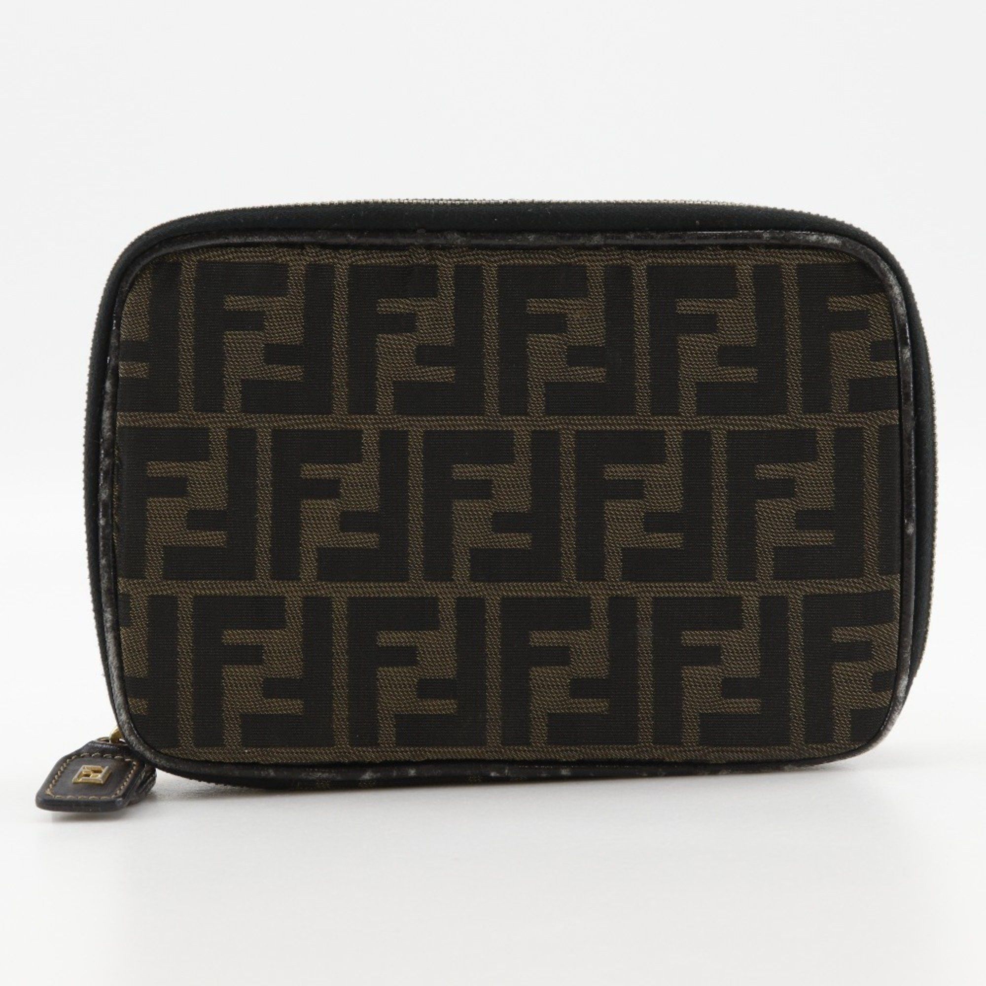 Fendi Fendi Folding Vanity Pouch, Zucca Nylon Canvas, Brown, Women's, B-Rank Size ONE SIZE - 7 Thumbnail