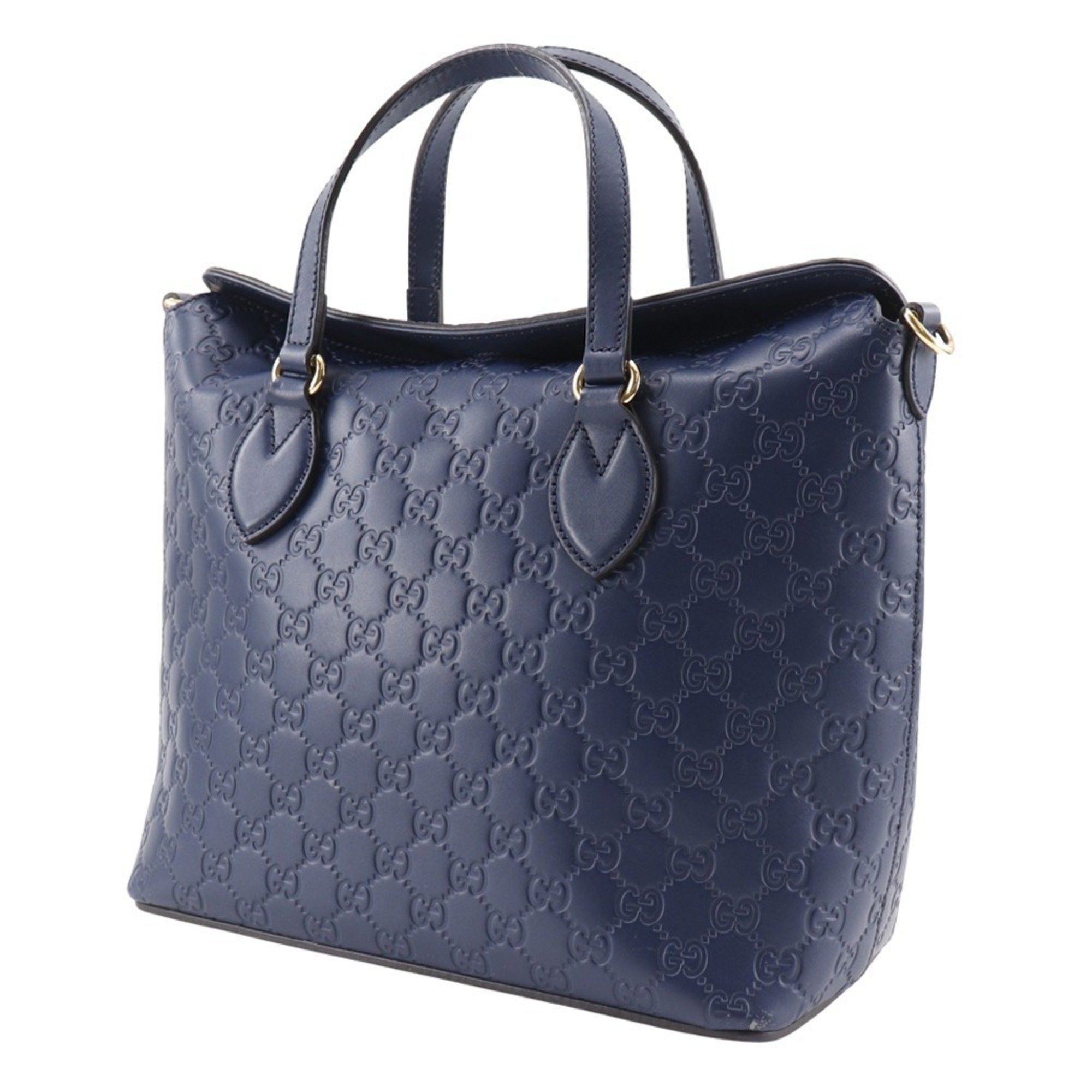 Gucci Gucci GG Handbag 428226, Shimmer Leather, Navy Blue, A5 Type, Unisex Size ONE SIZE - 2 Thumbnail