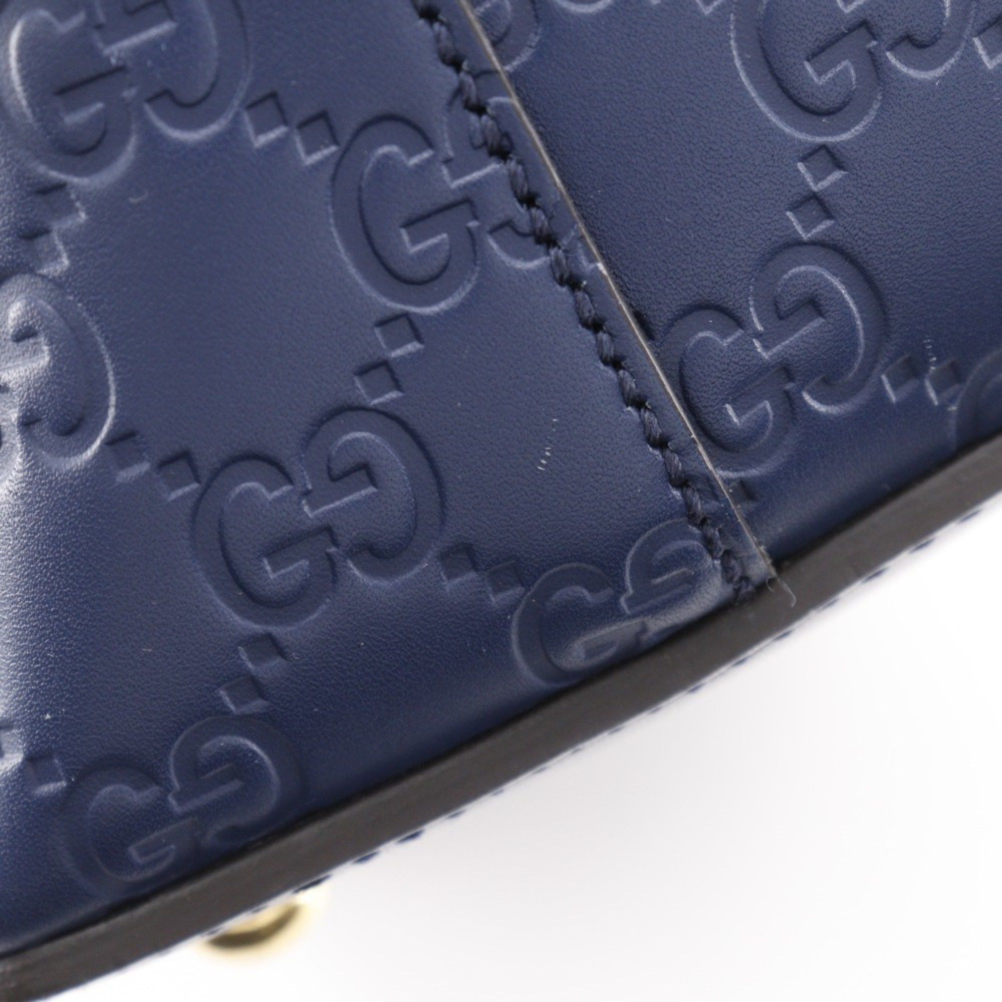Gucci Gucci GG Handbag 428226, Shimmer Leather, Navy Blue, A5 Type, Unisex Size ONE SIZE - 14 Thumbnail