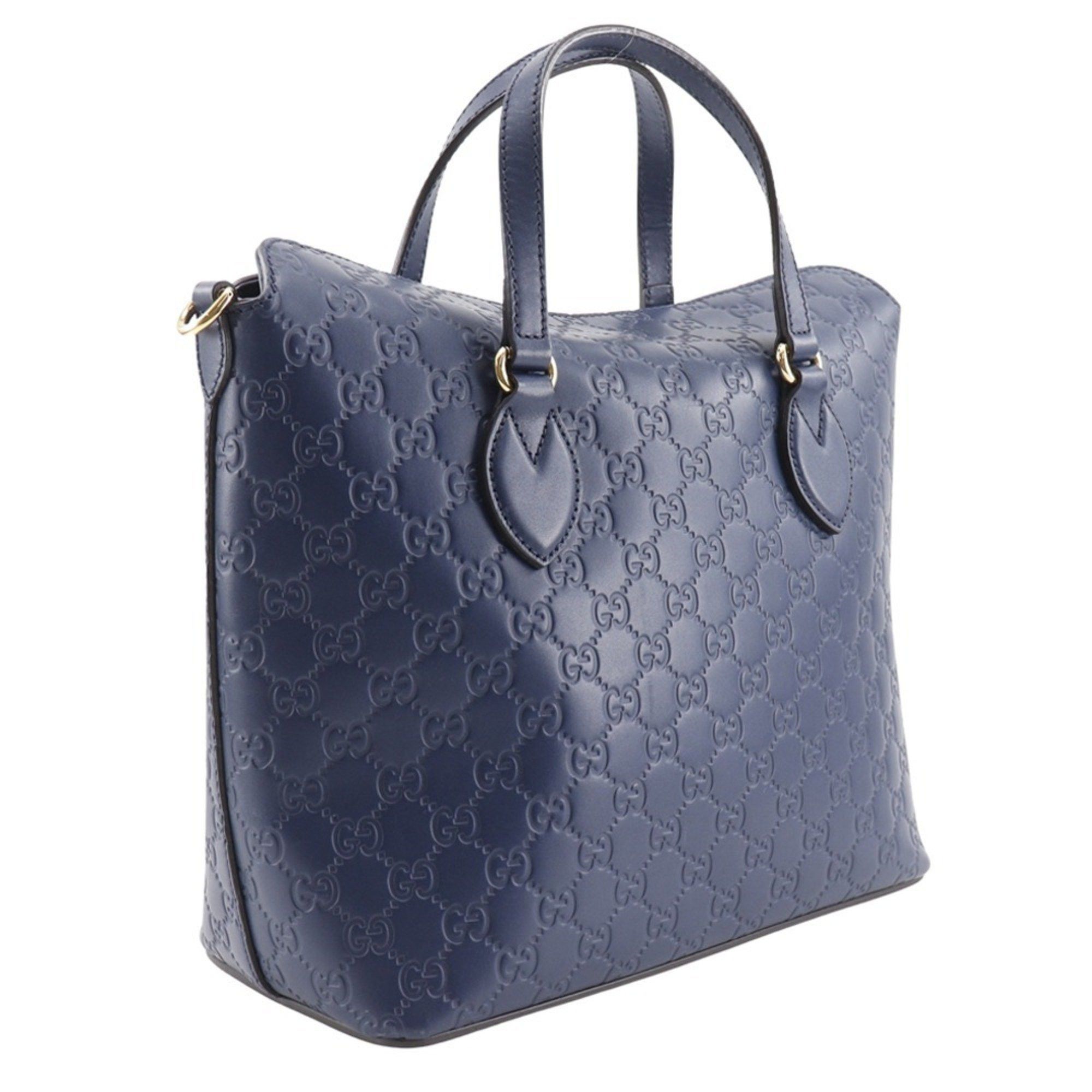 Gucci Gucci GG Handbag 428226, Shimmer Leather, Navy Blue, A5 Type, Unisex Size ONE SIZE - 3 Thumbnail