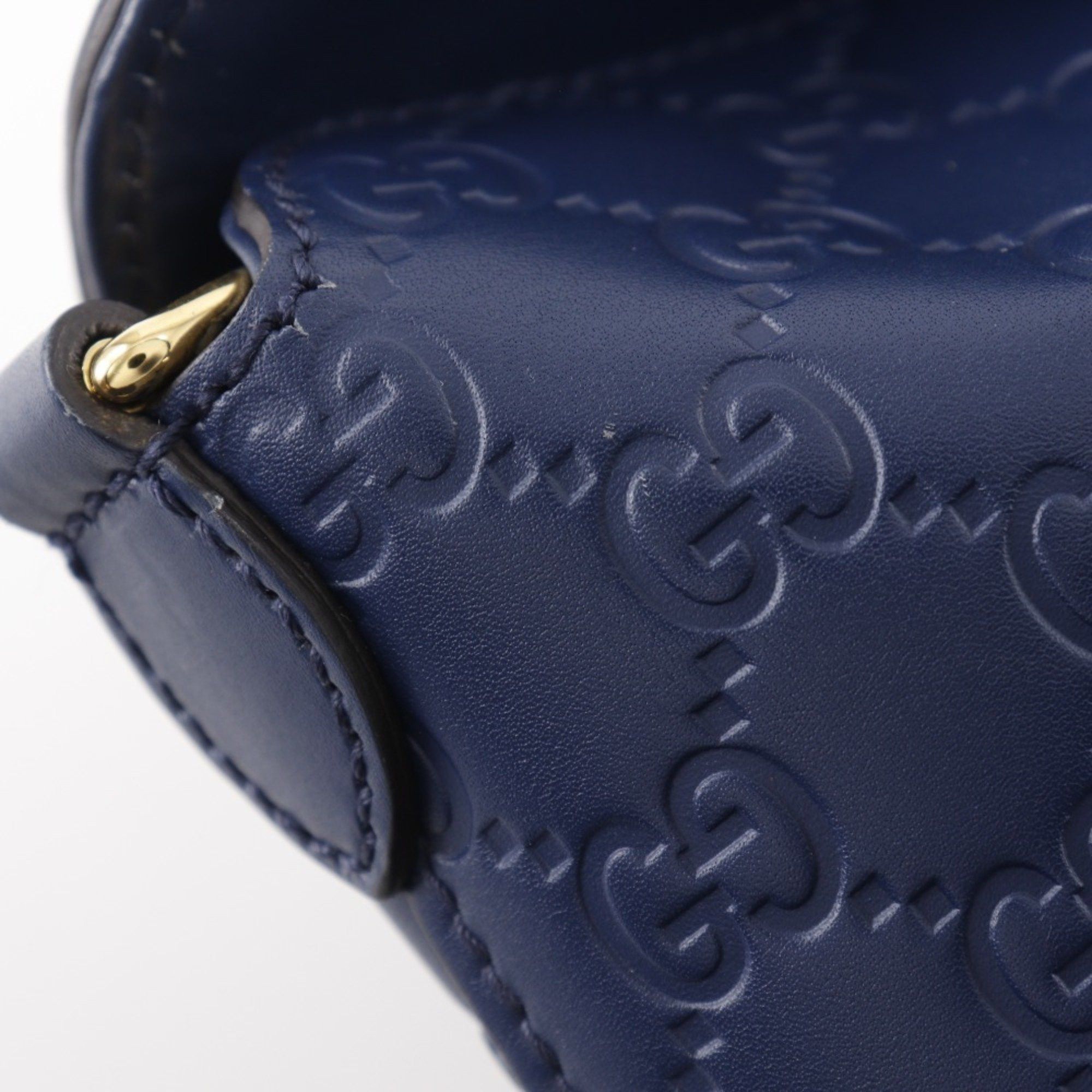 Gucci Gucci GG Handbag 428226, Shimmer Leather, Navy Blue, A5 Type, Unisex Size ONE SIZE - 12 Thumbnail