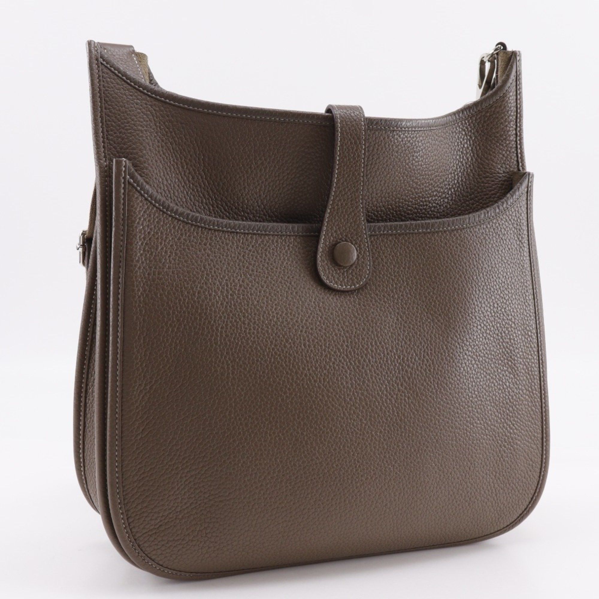 Hermes Hermes Hermès Evelyne 3GM Shoulder Bag, Taurillon Clemence Etoupe, 2012, Snap Button, 3GM, Women's Size ONE SIZE - 3 Thumbnail