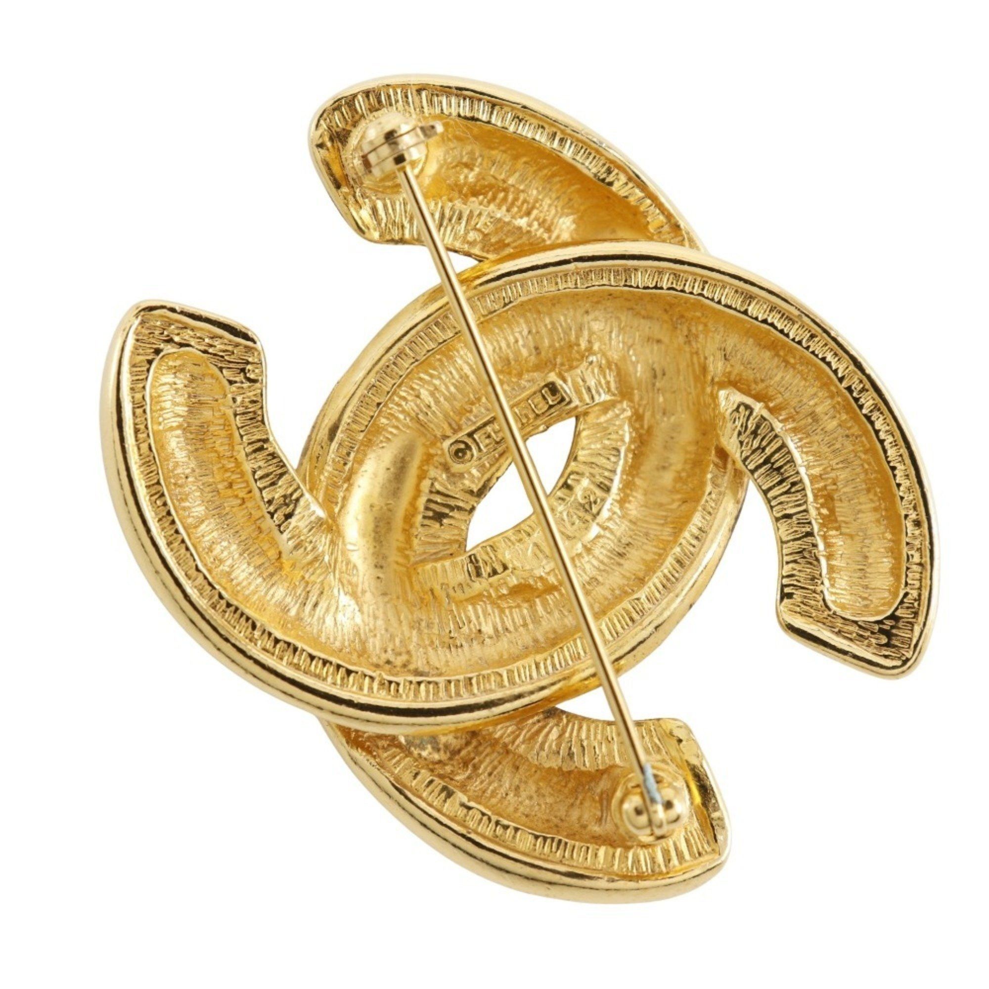 Chanel CHANEL Coco Mark Brooch, Matelasse, Gold Plated, Approx. 17.7g, Women's Size ONE SIZE - 2 Thumbnail