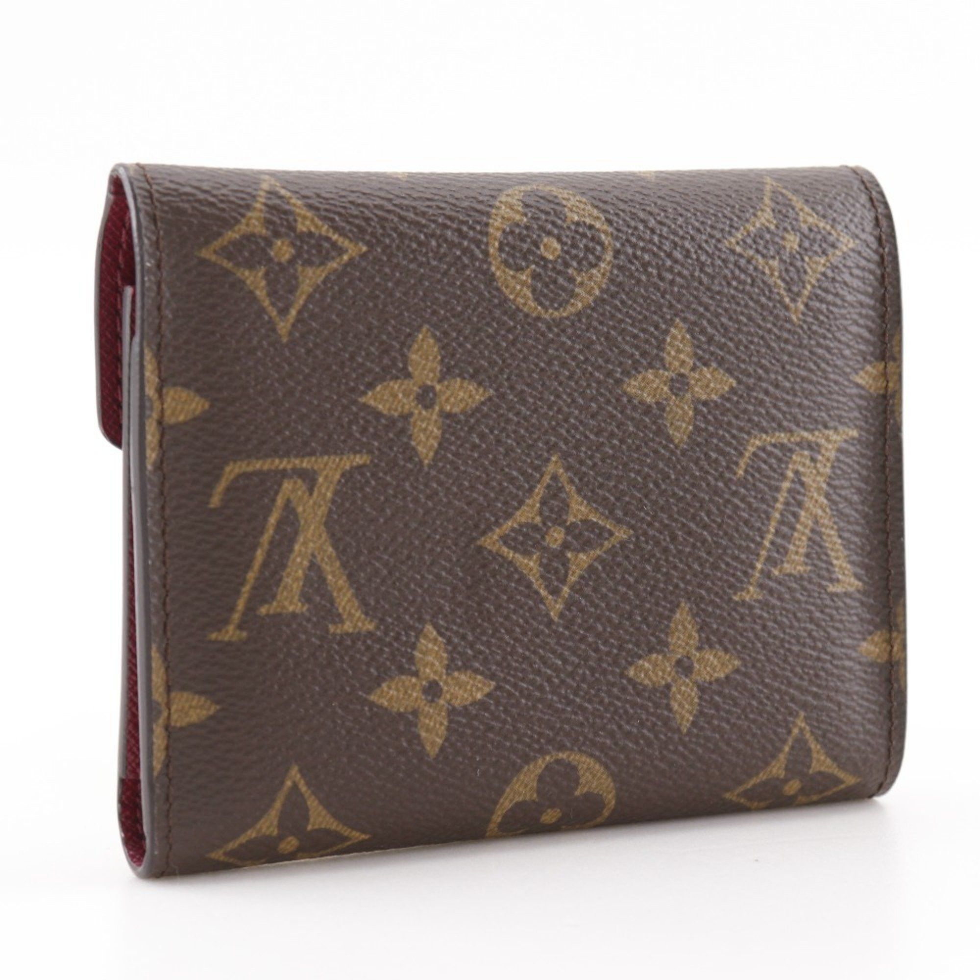 Louis Vuitton Louis Vuitton Portefeuille Victorine Tri-fold Wallet, Fuchsia Monogram, M41938, Monogram Canvas, and Wine Red Size ONE SIZE - 3 Thumbnail
