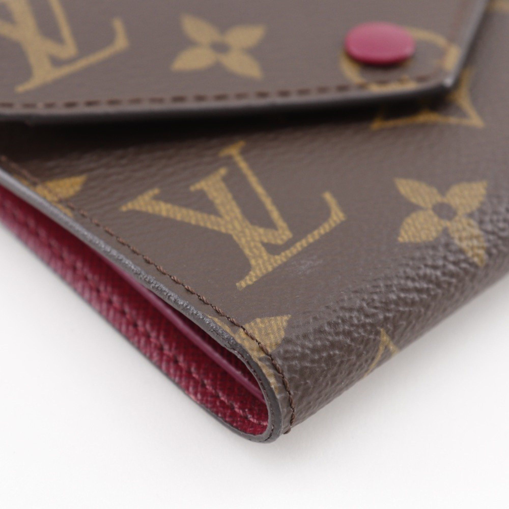 Louis Vuitton Louis Vuitton Portefeuille Victorine Tri-fold Wallet, Fuchsia Monogram, M41938, Monogram Canvas, and Wine Red Size ONE SIZE - 4 Thumbnail