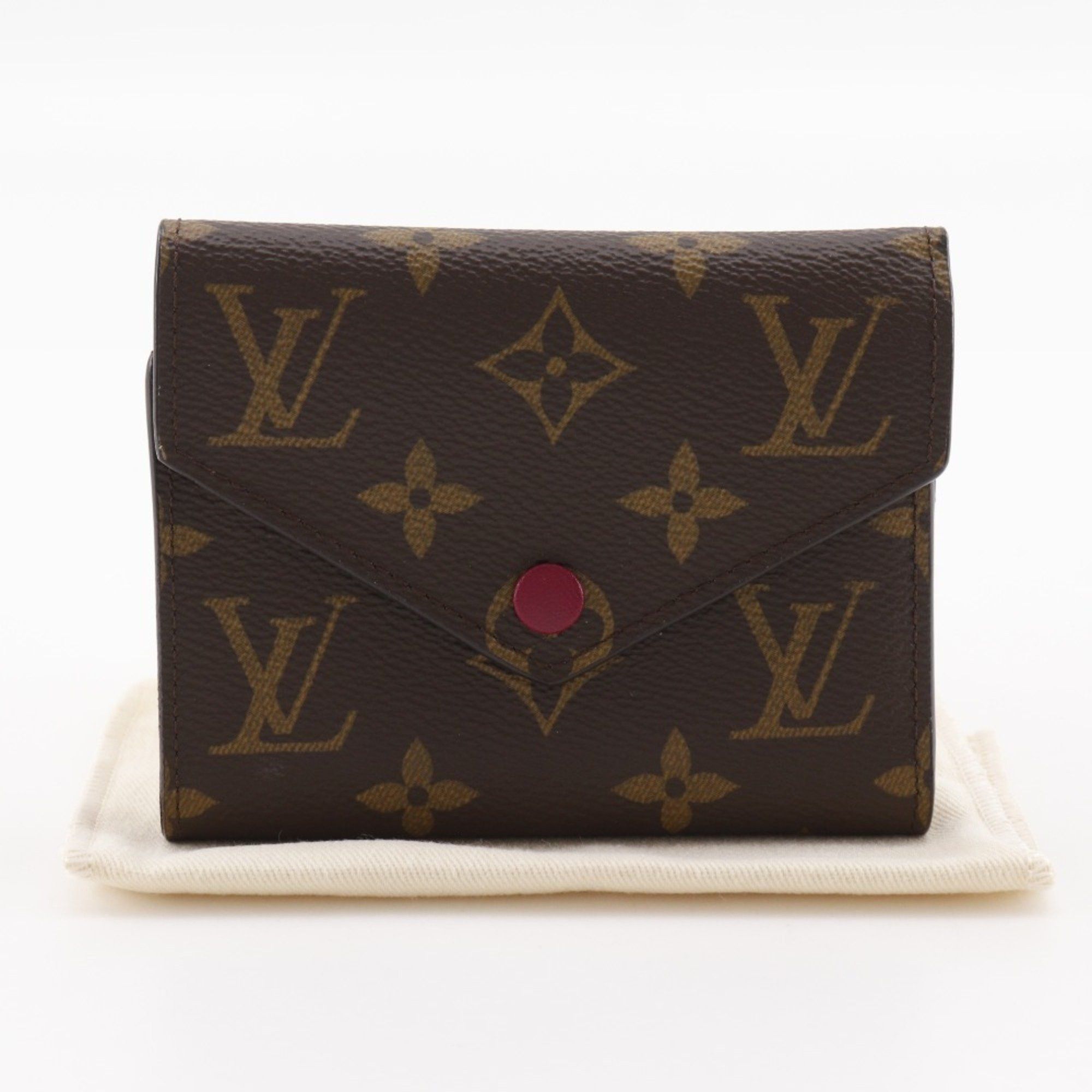 Louis Vuitton Louis Vuitton Portefeuille Victorine Tri-fold Wallet, Fuchsia Monogram, M41938, Monogram Canvas, and Wine Red Size ONE SIZE - 12 Thumbnail