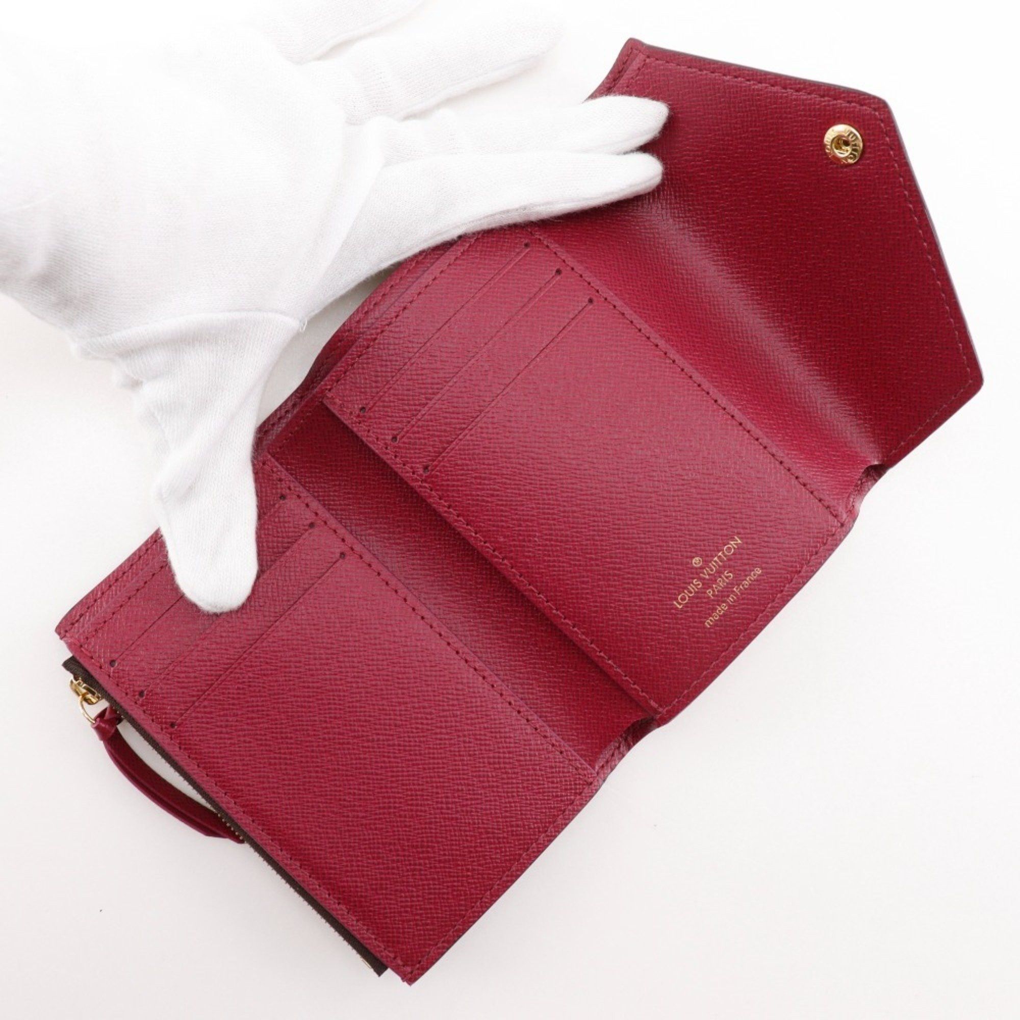 Louis Vuitton Louis Vuitton Portefeuille Victorine Tri-fold Wallet, Fuchsia Monogram, M41938, Monogram Canvas, and Wine Red Size ONE SIZE - 5 Thumbnail