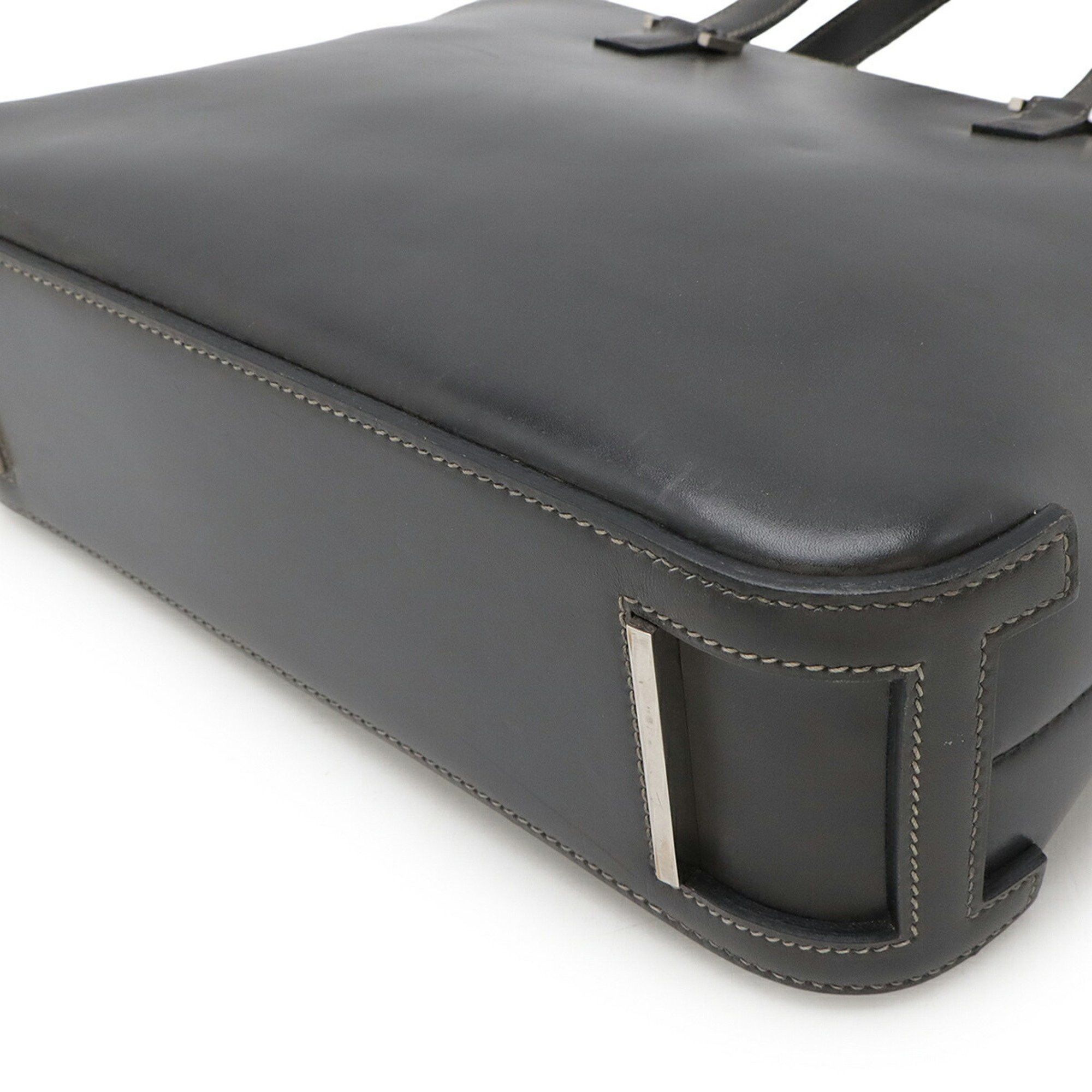 Hermes HERMES Escapeada Tote Bag Handbag Box Calf Leather Dark Gray Size ONE SIZE - 4 Thumbnail