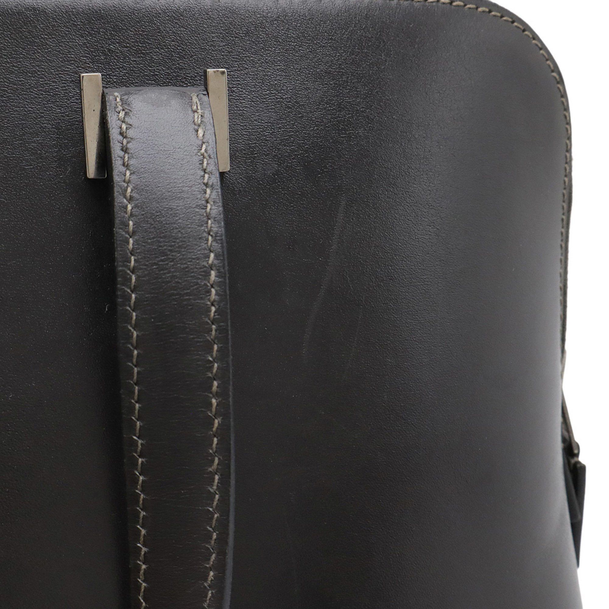 Hermes HERMES Escapeada Tote Bag Handbag Box Calf Leather Dark Gray Size ONE SIZE - 5 Thumbnail